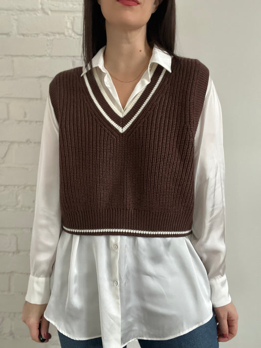 Chocolate Sweater Vest - XL