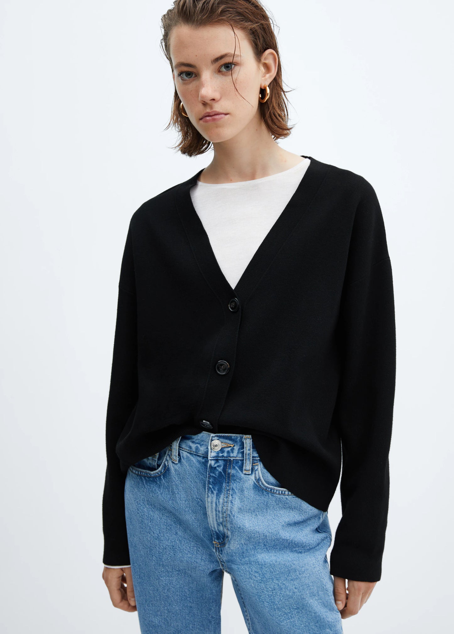 Mango Button Knit Cardigan - Size S