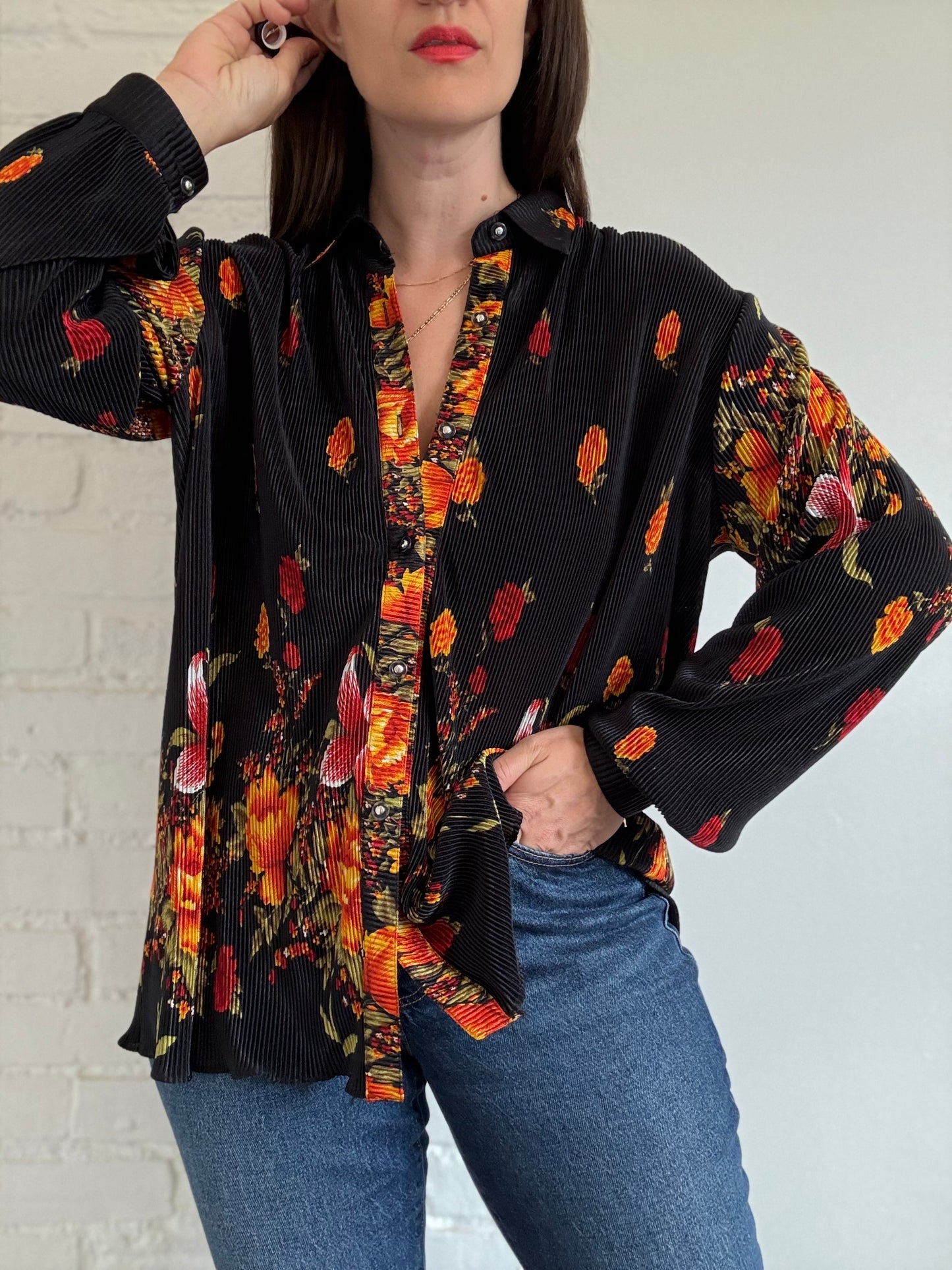 Romantic Plisse Shirt - Size XL