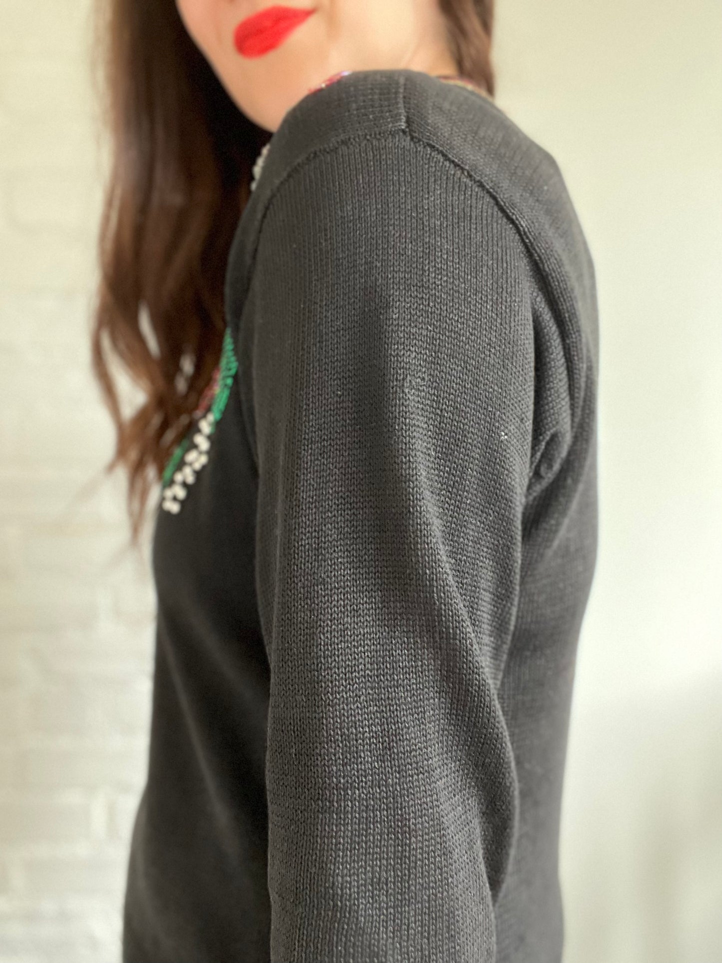 Embellished Festive Sweater - L