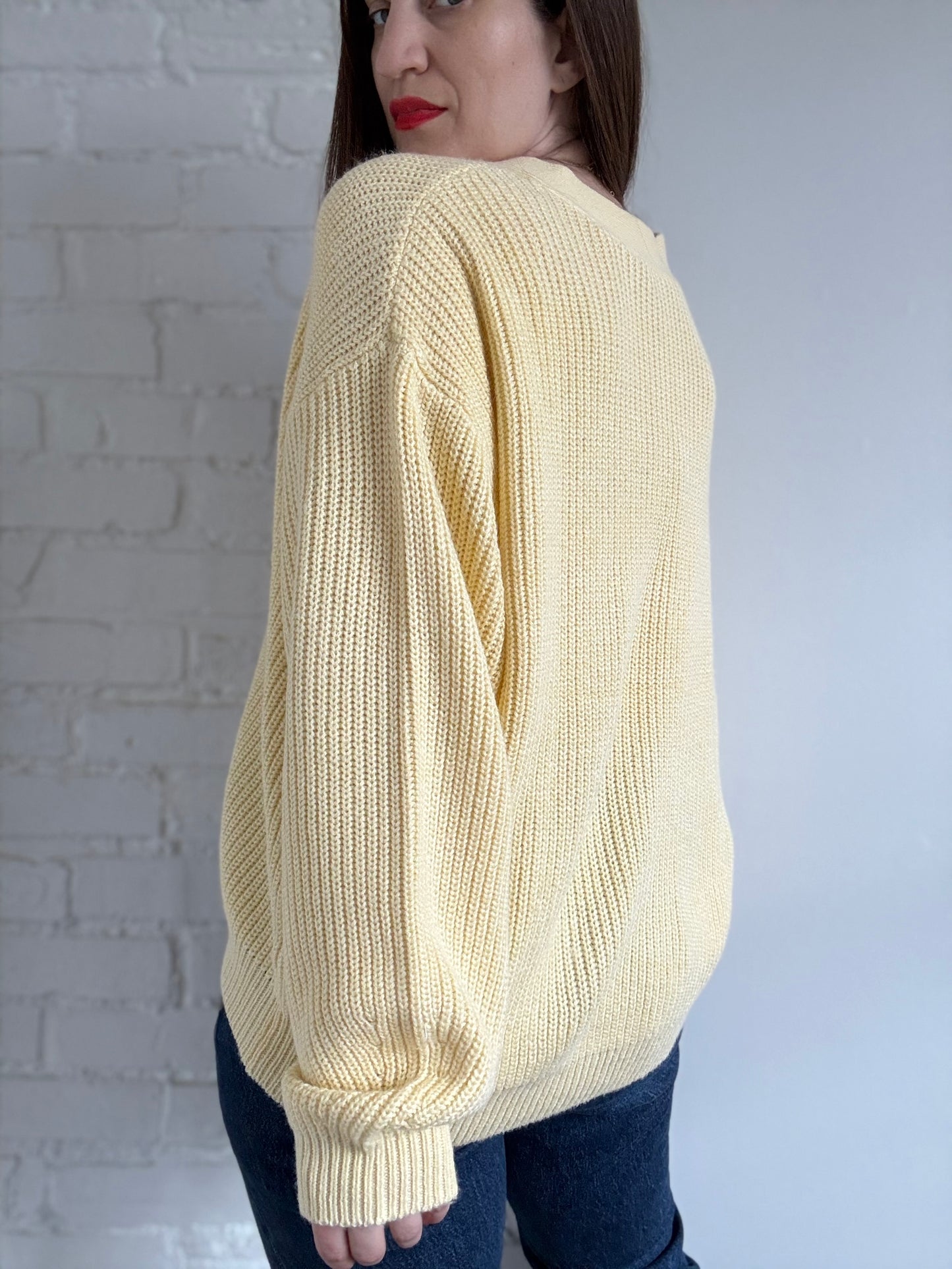 Butter Yellow Knit Cardigan - Sz. XXL