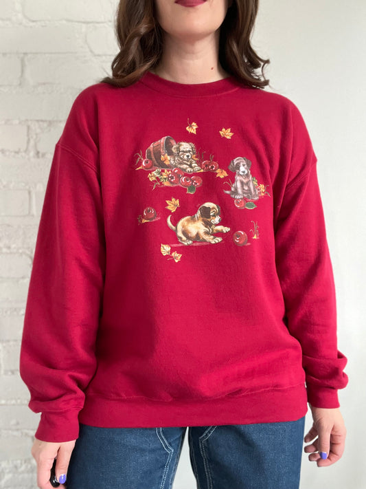 Apple Puppies Crewneck Sweater - L