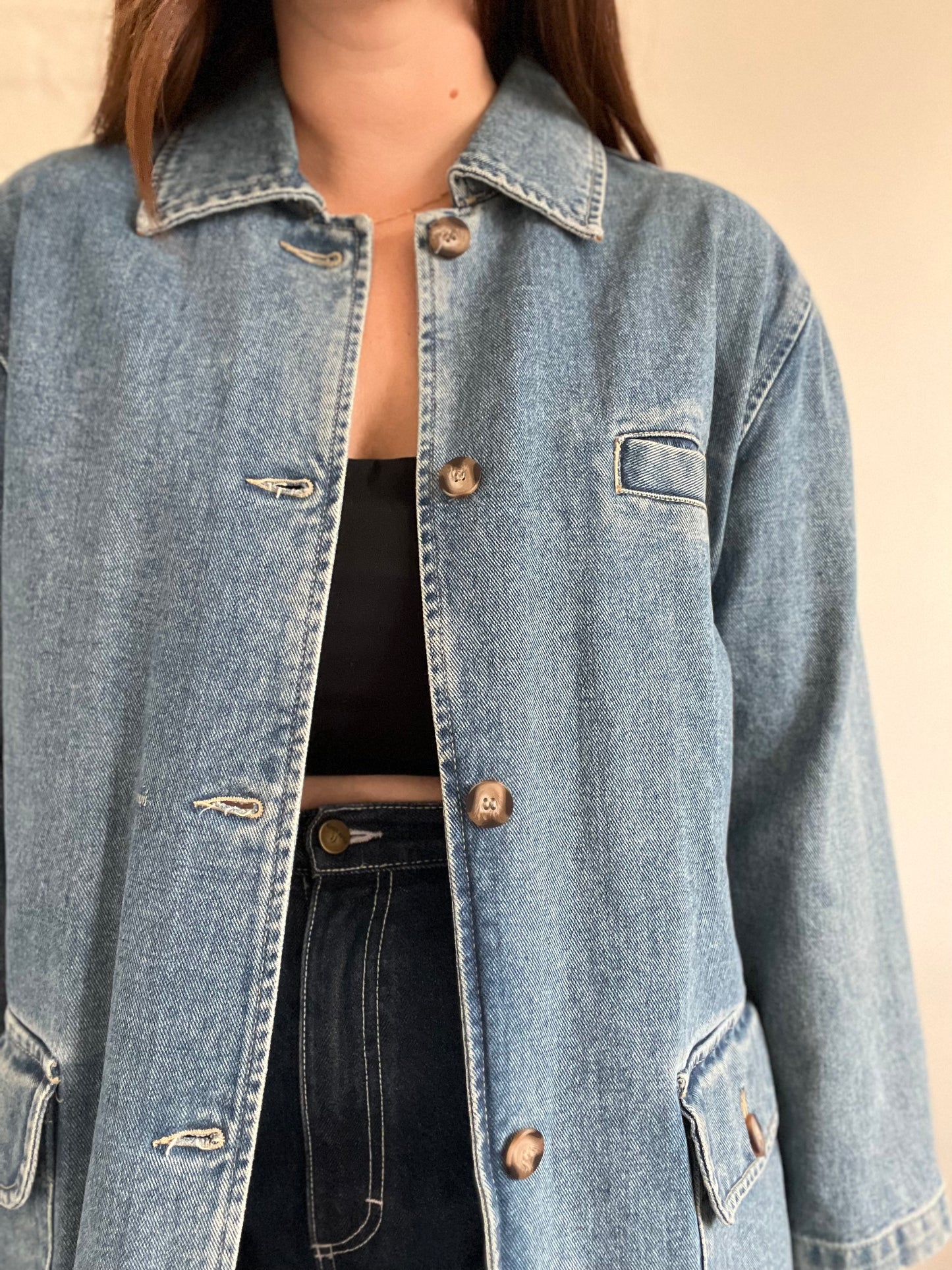 Vintage Denim Chore Coat - S/M