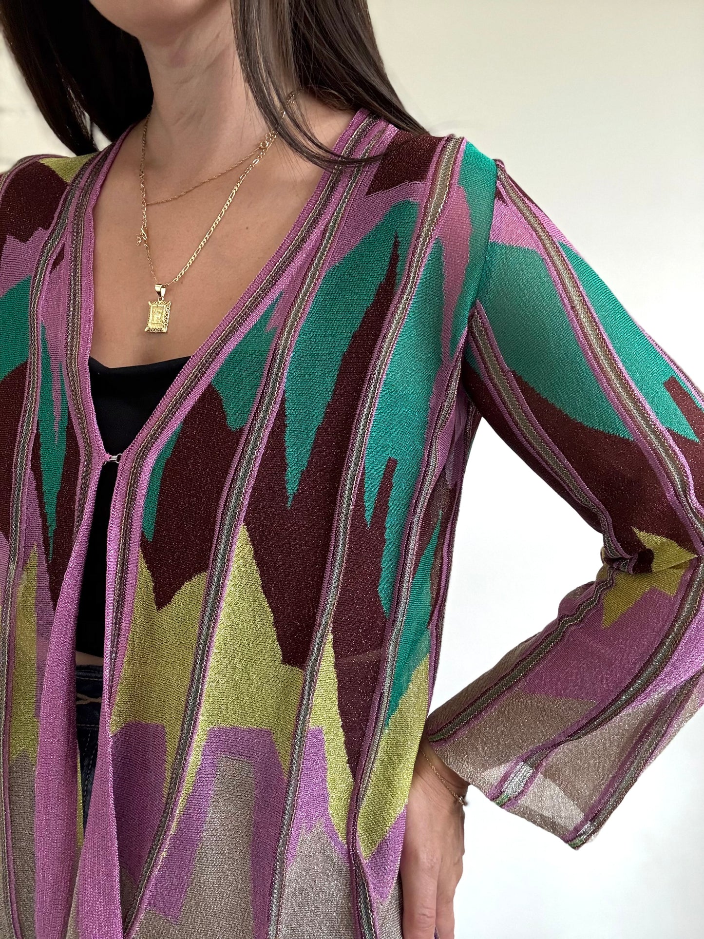 Metallic Abstract Cardigan - Size M/L
