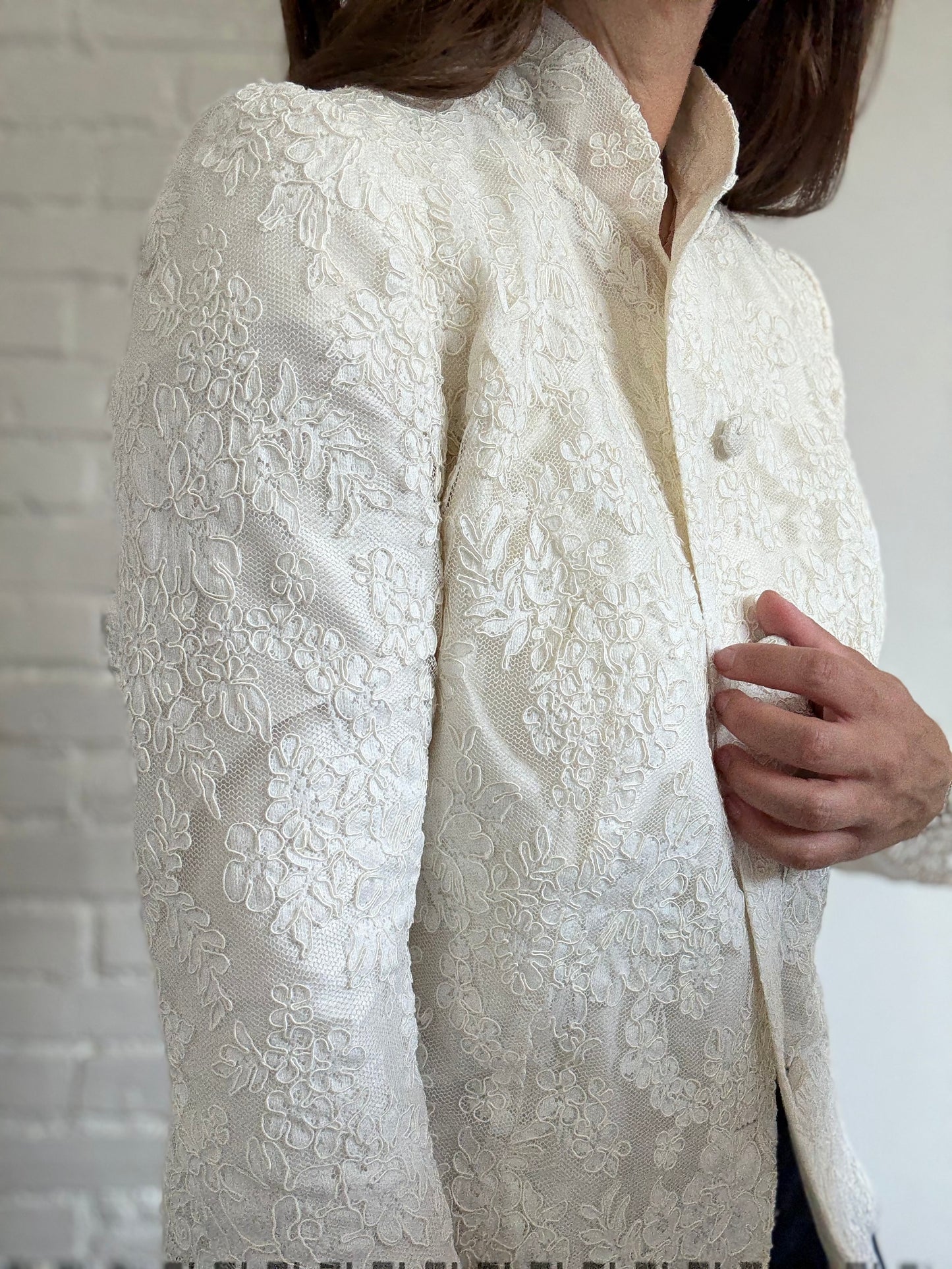 White Scalloped Lace Jacket - Size S/M