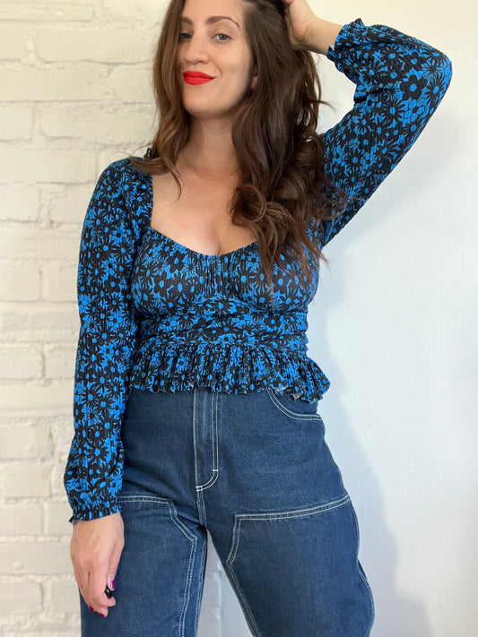 Royal Floral Corset Top - M