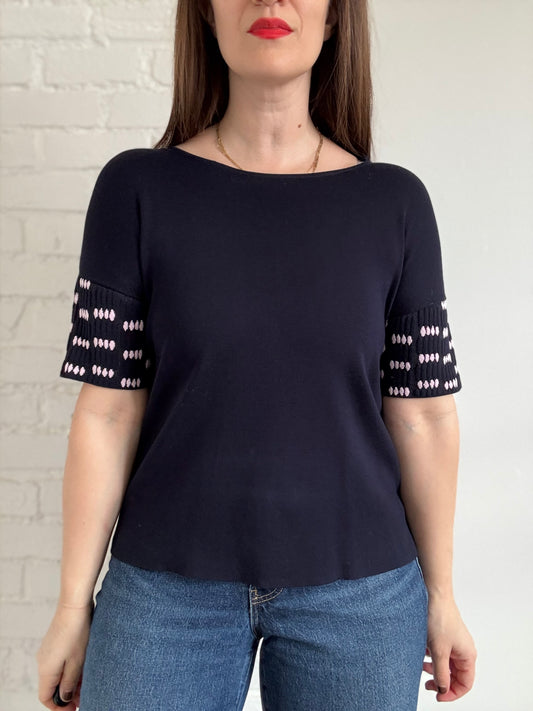 COS Blue Knit Tee - Size S