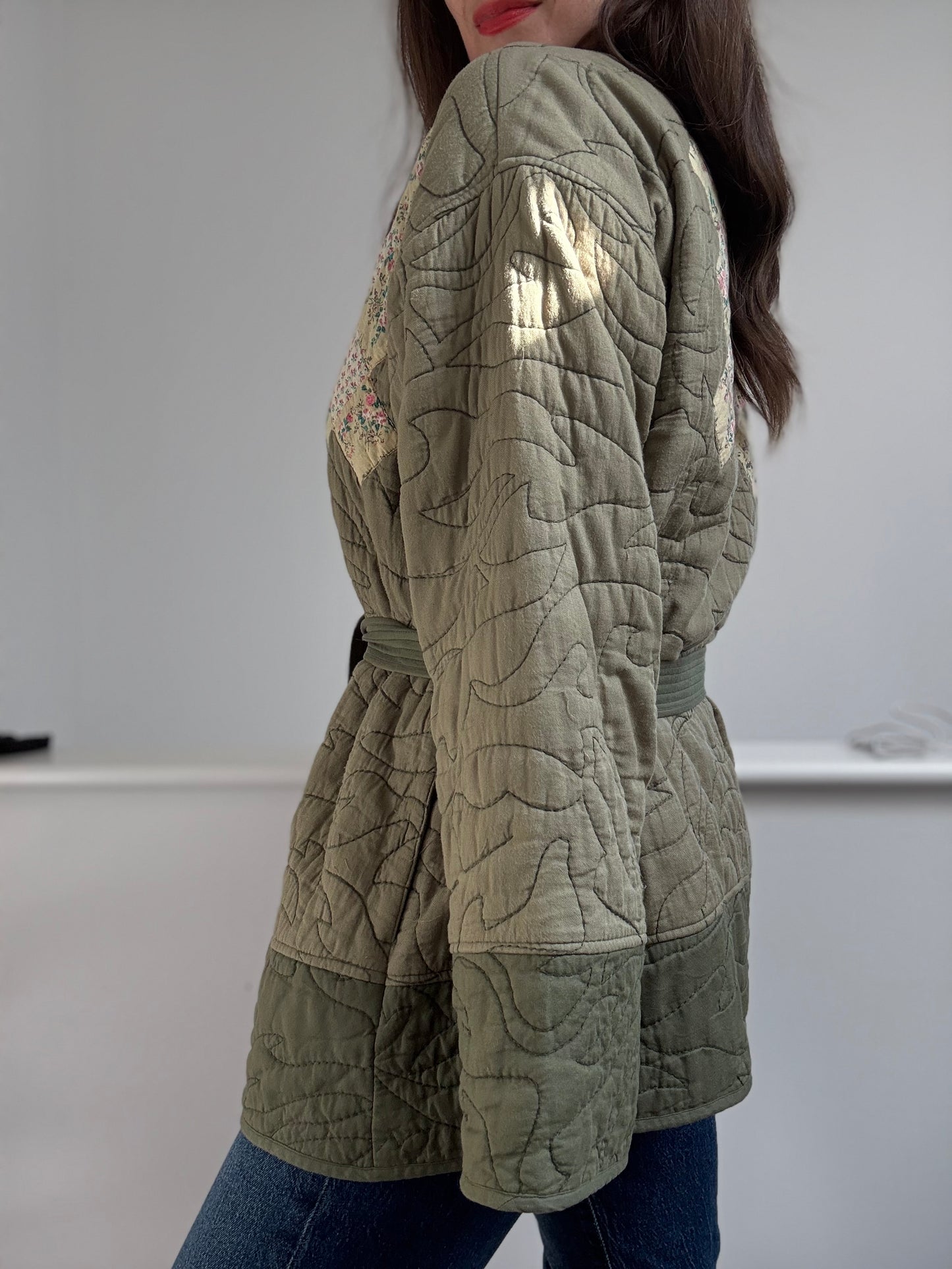Anthro Quilted Patchwork Jacket - Size XL