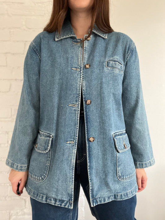 Vintage Denim Chore Coat - S/M