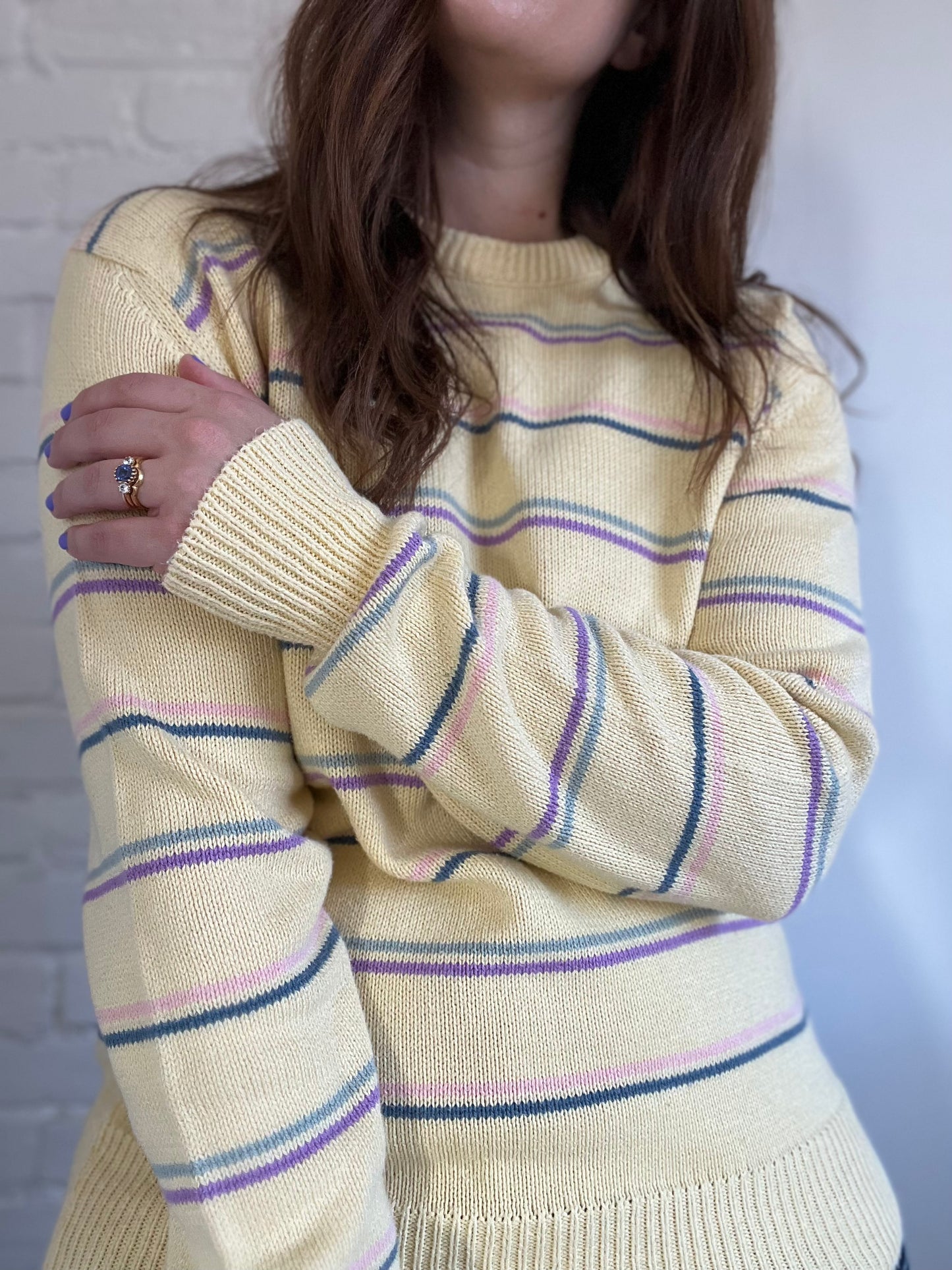 Pastel Striped Dad Knit - XL