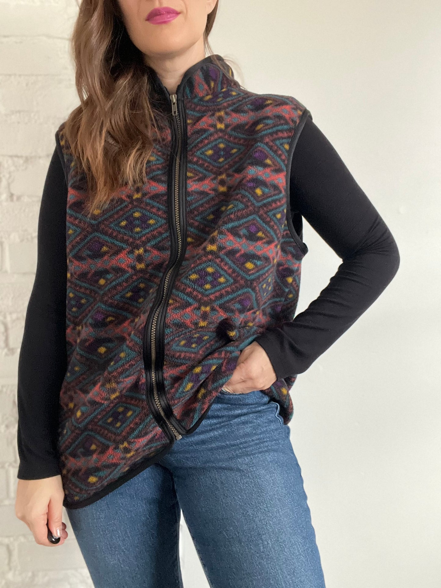 Vintage Fleece Aztec Vest - Sz. M/L