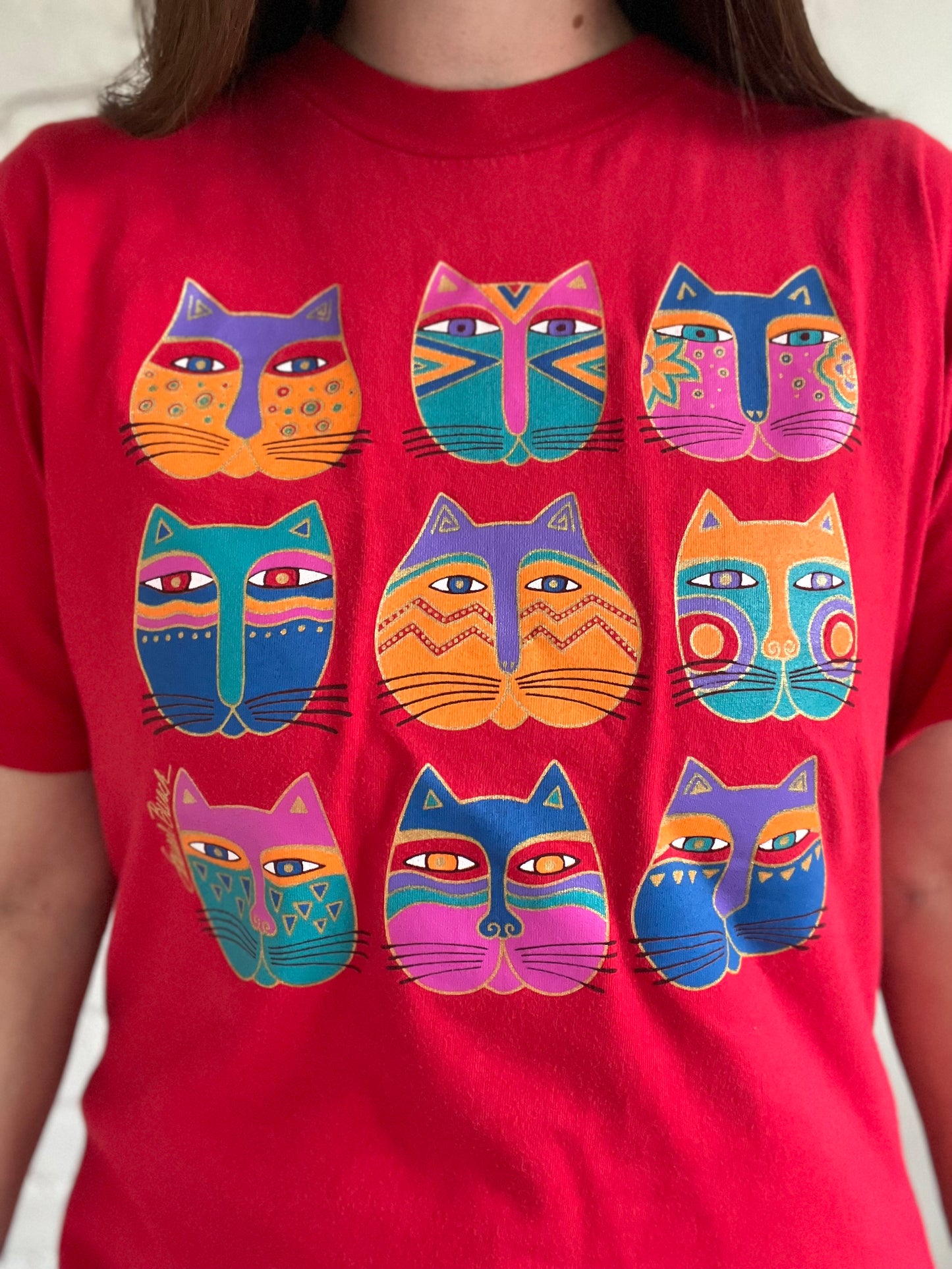 90s Laurel Burch Cat Lovers T-Shirt - Size L