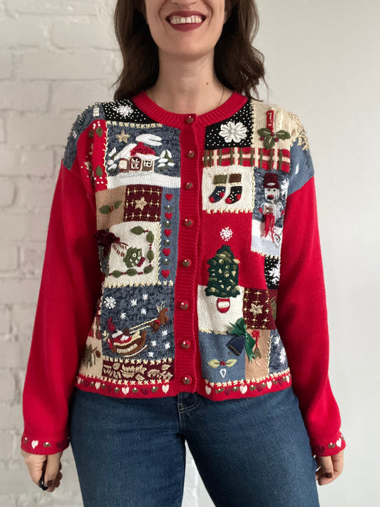 Winter Cottage Cardigan - M (Oversized)