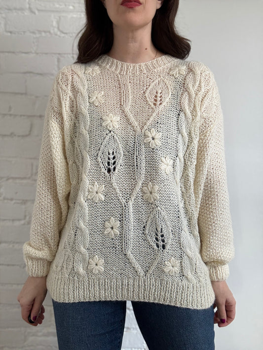 Vintage Feminine Knit Sweater - Sz. L