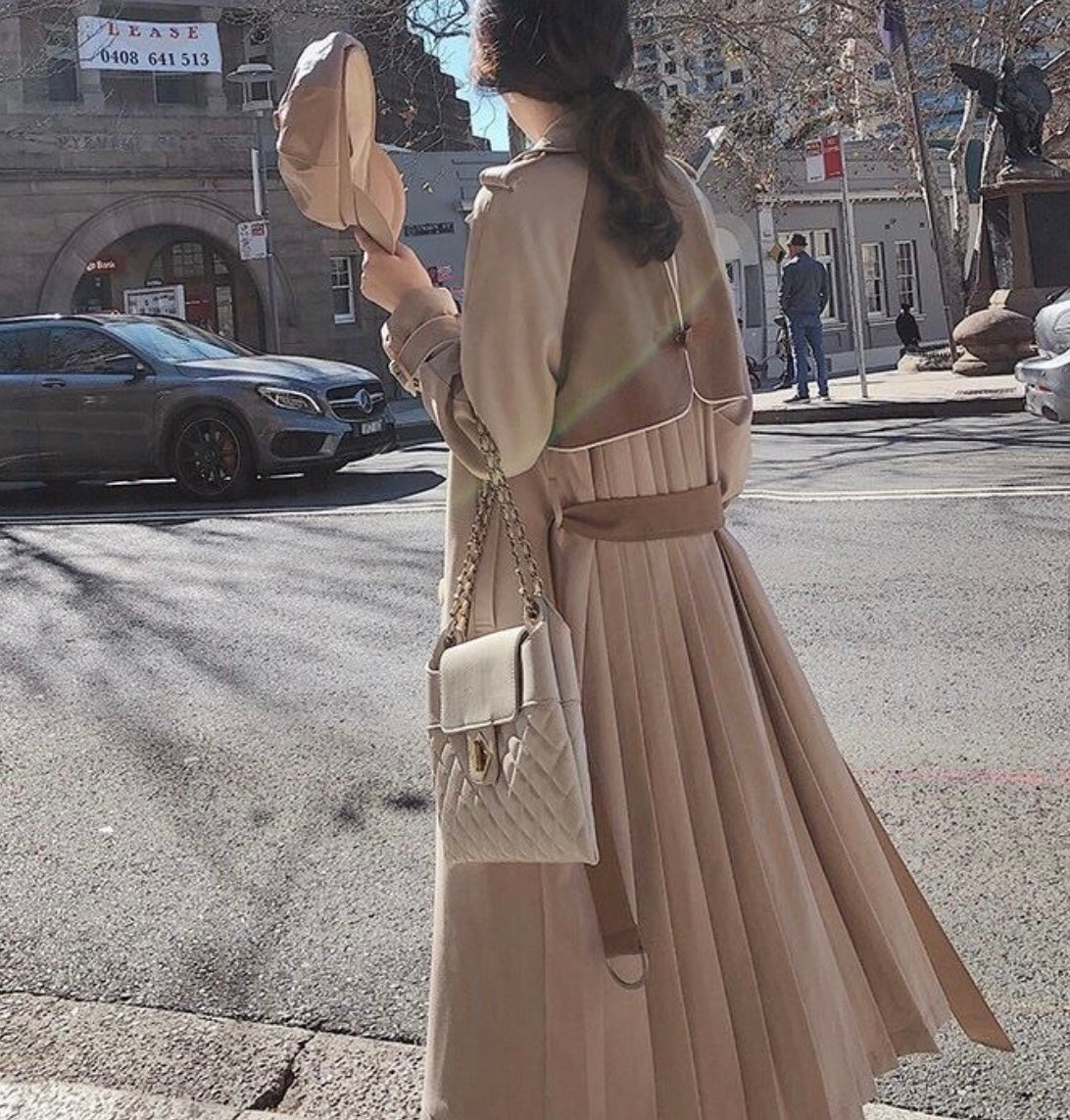 Pleated Trench Coat - M/L