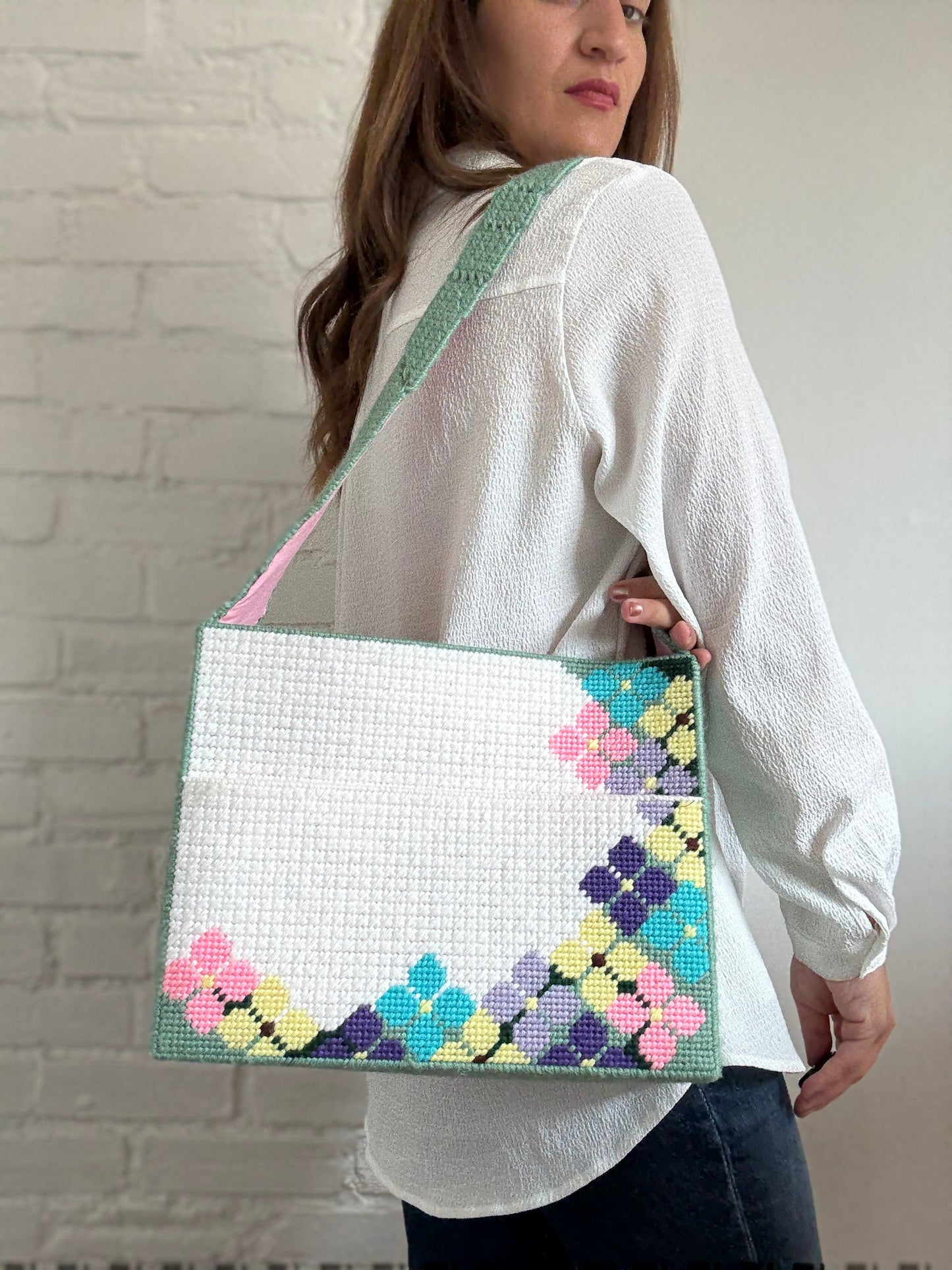 Crochet Floral Laptop Bag