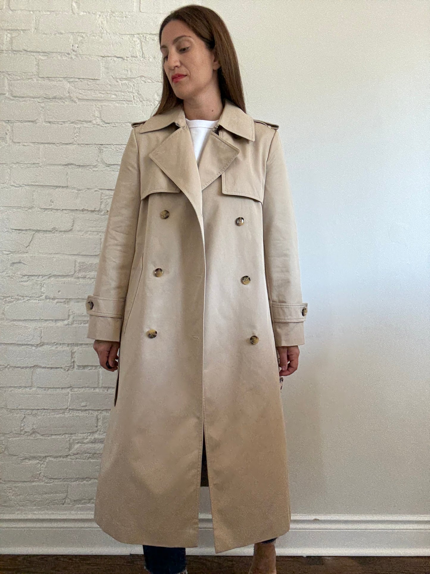 MANGO Trench Coat with Belt - Size M