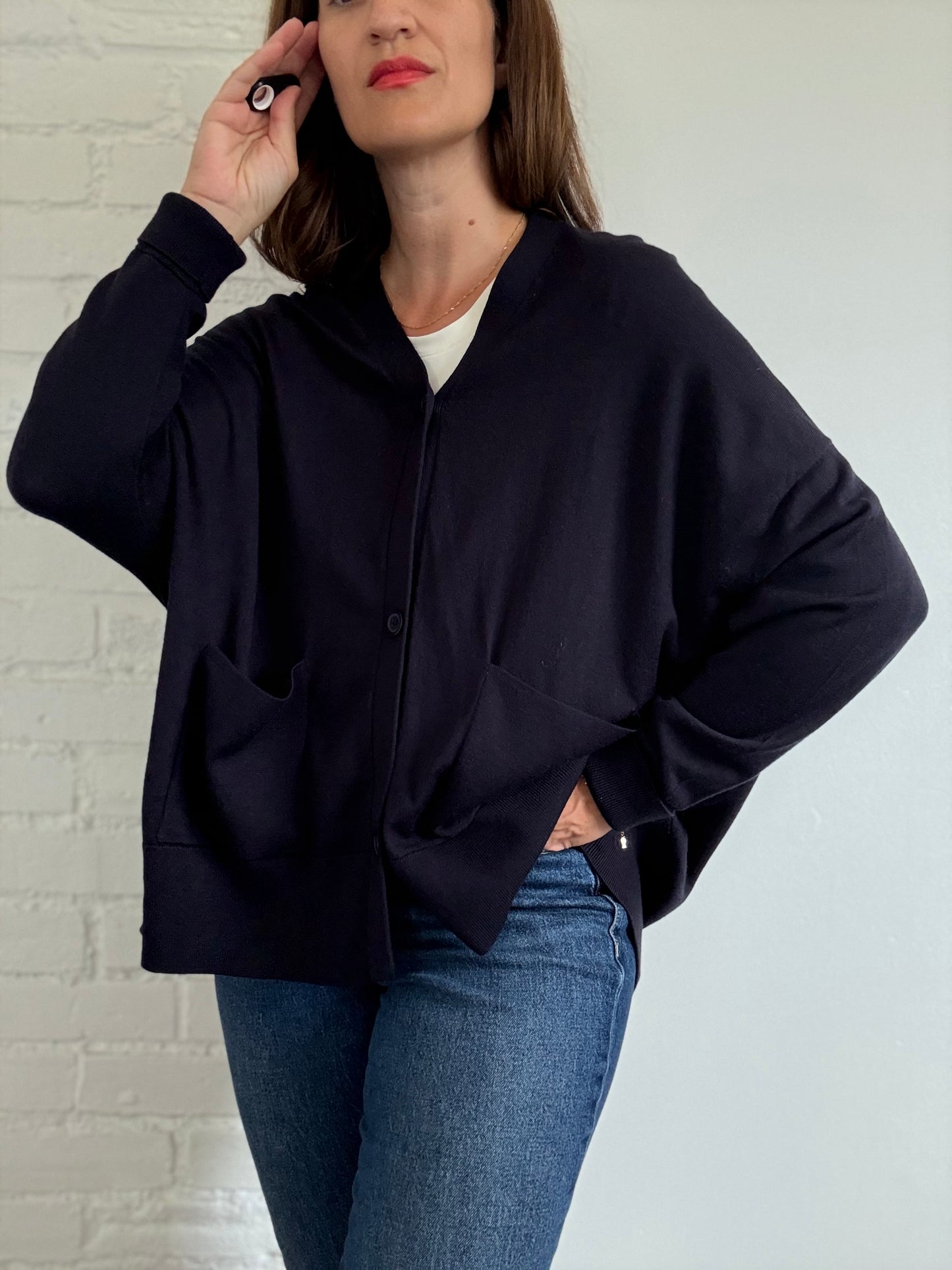 COS Draped Back Cardigan - Size M