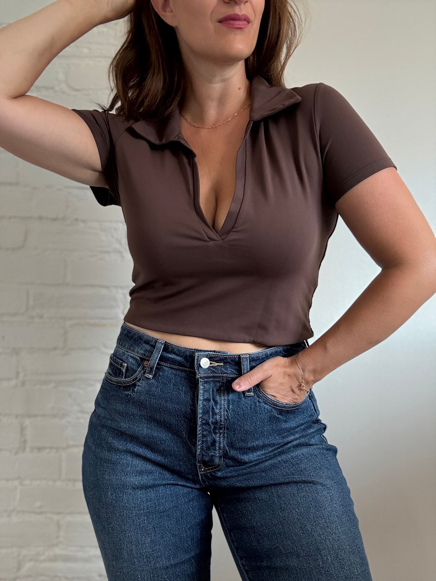 Babaton Contour Chocolate Polo - Size XL