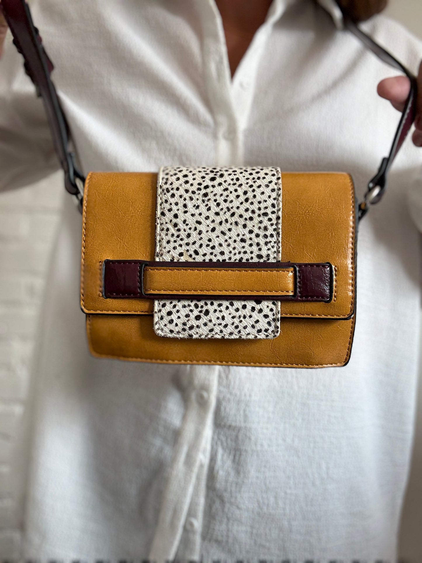 Mini Mustard Dalmatian Purse
