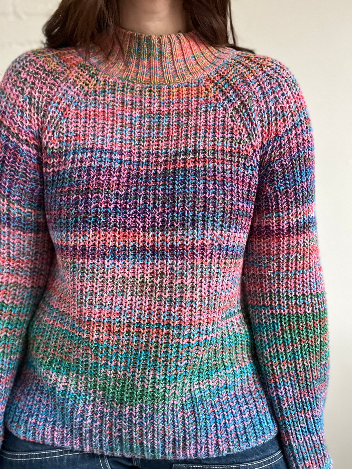 Rainbow Marled Sweater - Size XS (Oversized)