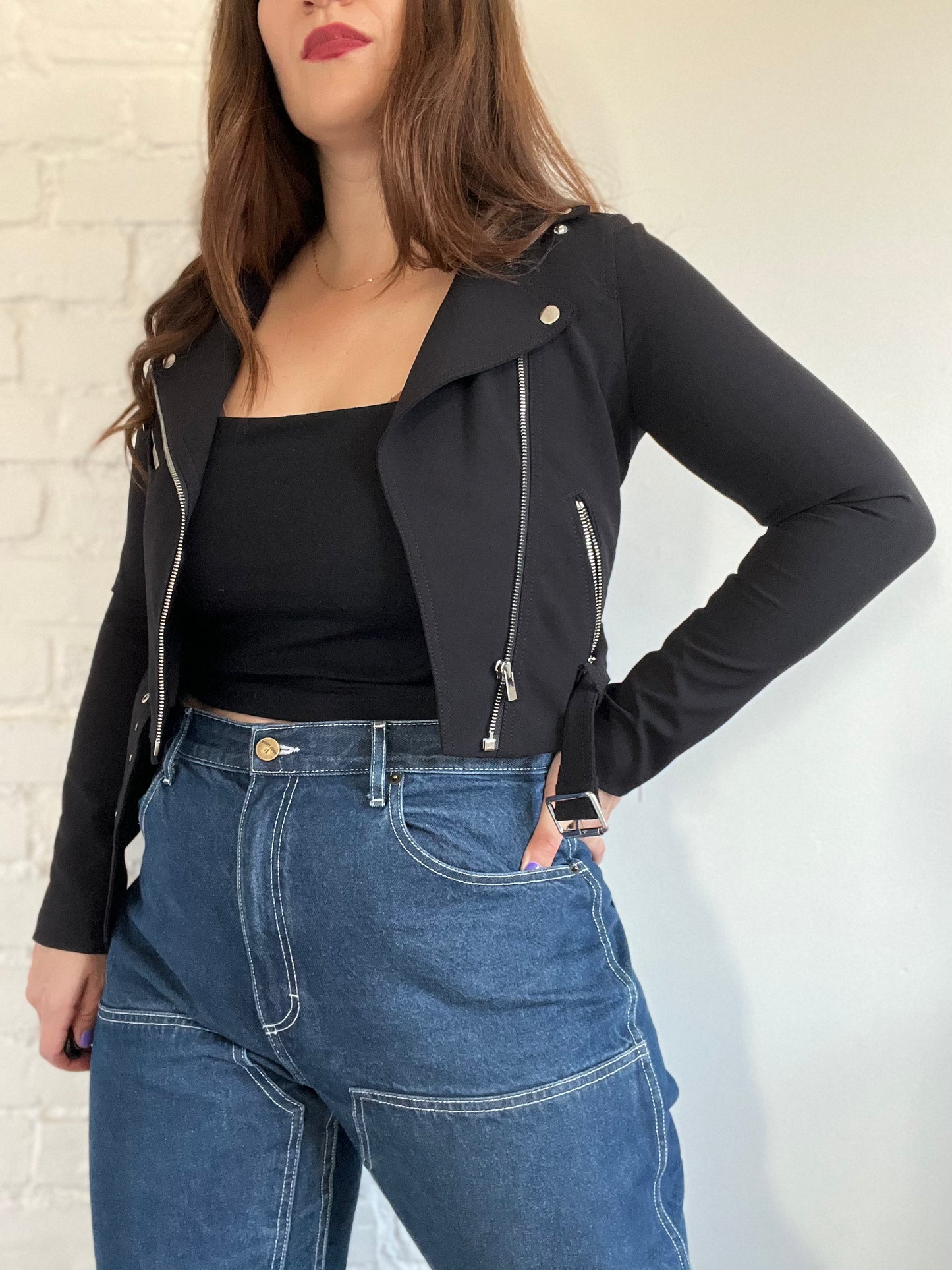 Black Lacarrah Moto Jacket - S