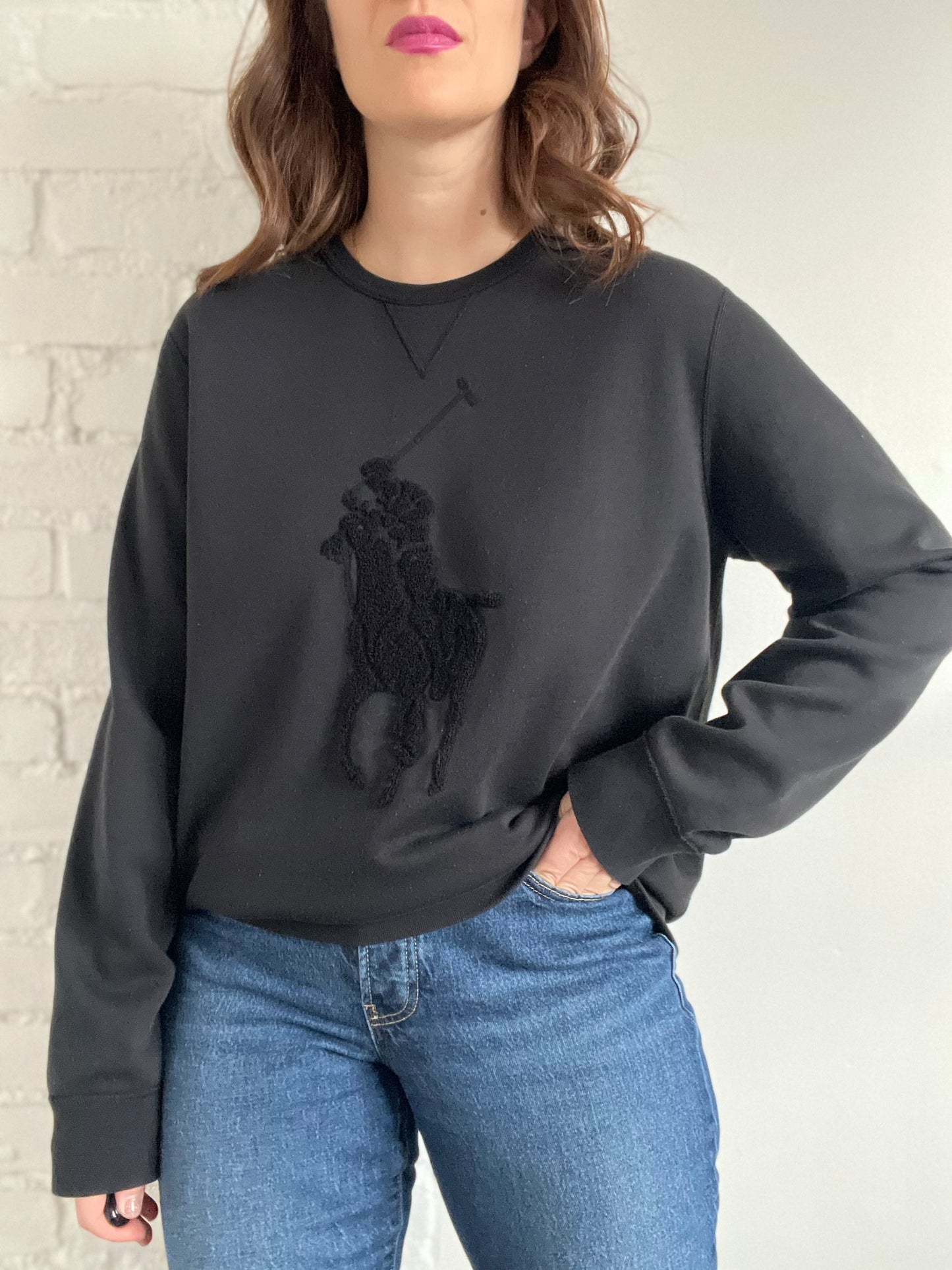 Polo Pony Double-Knit Sweatshirt - Sz. L/XL