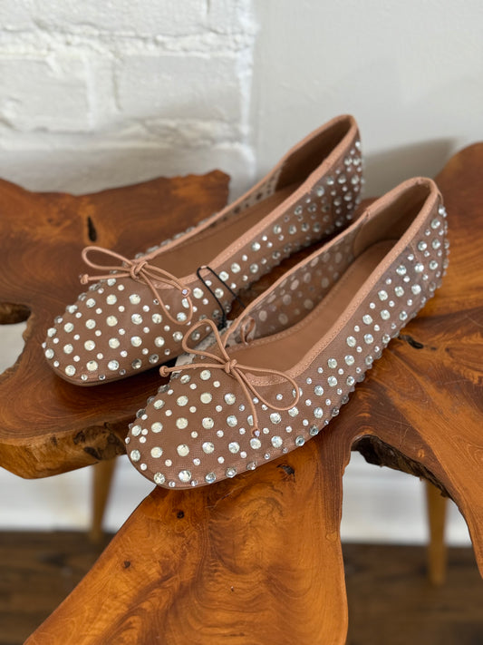 Shiny Mesh Ballet Flats - Sz. 8 Womens