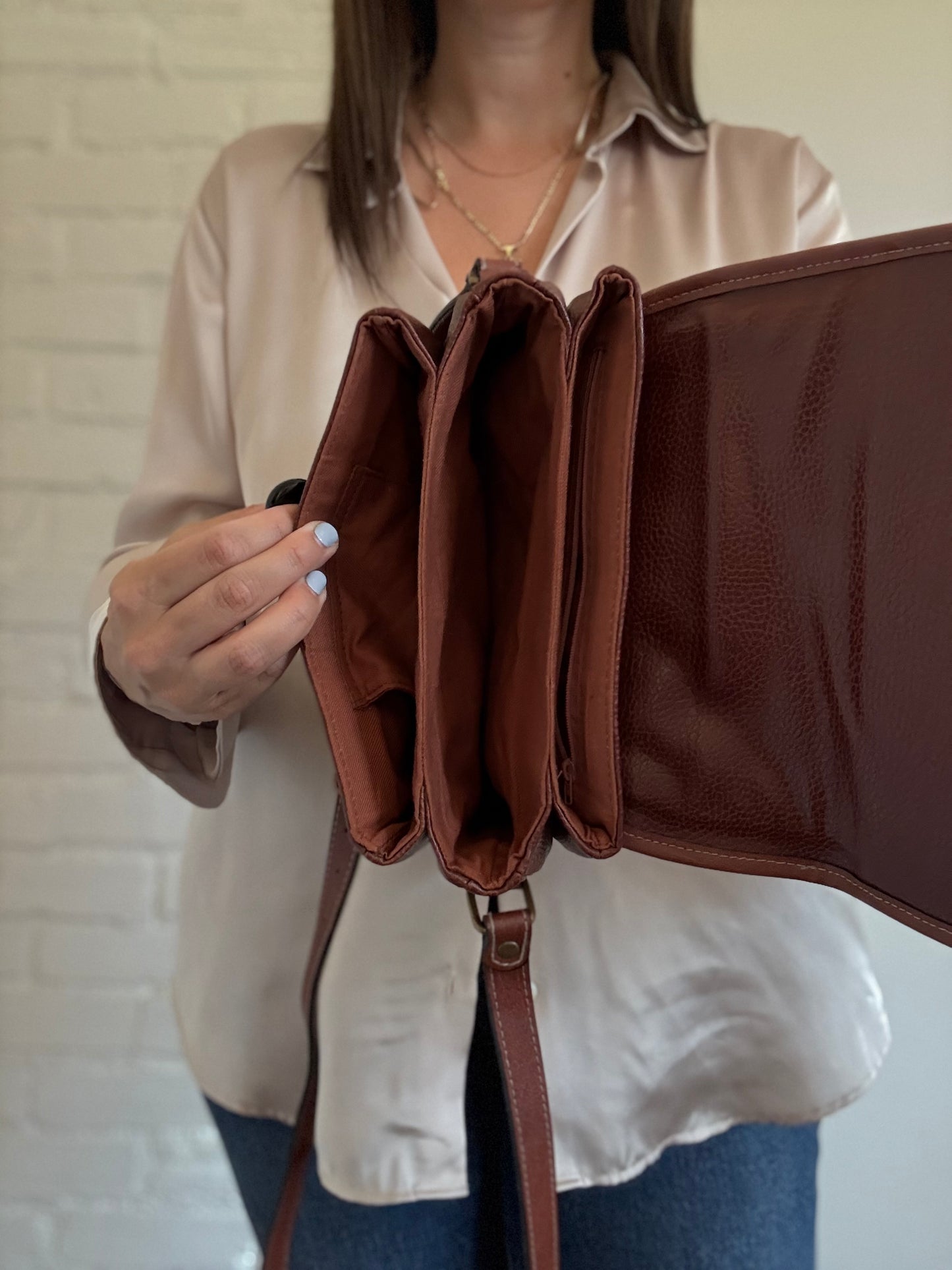 Camera Crossbody Faux Leather Purse