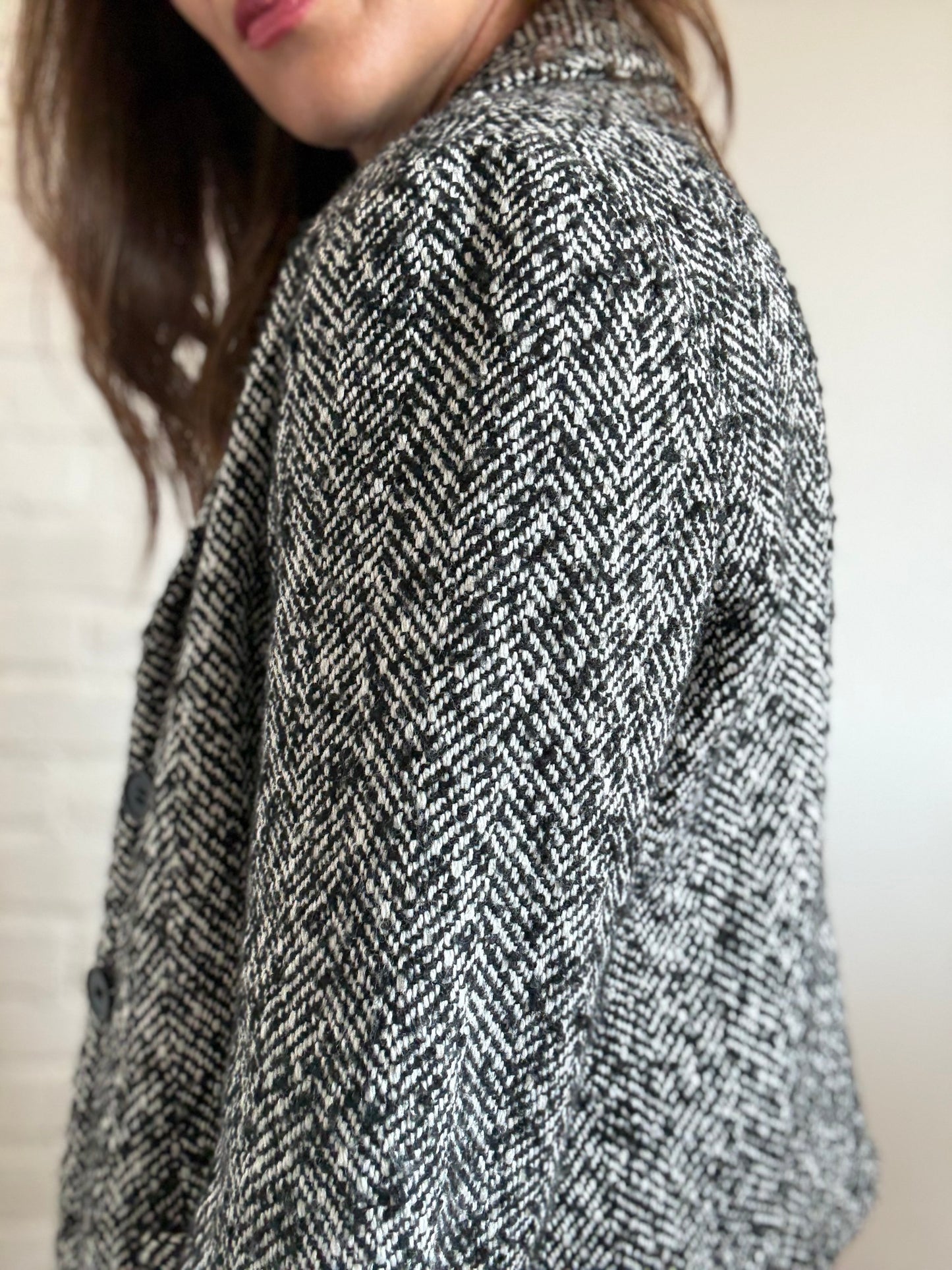 J Crew Herringbone Wool Blazer - Size L