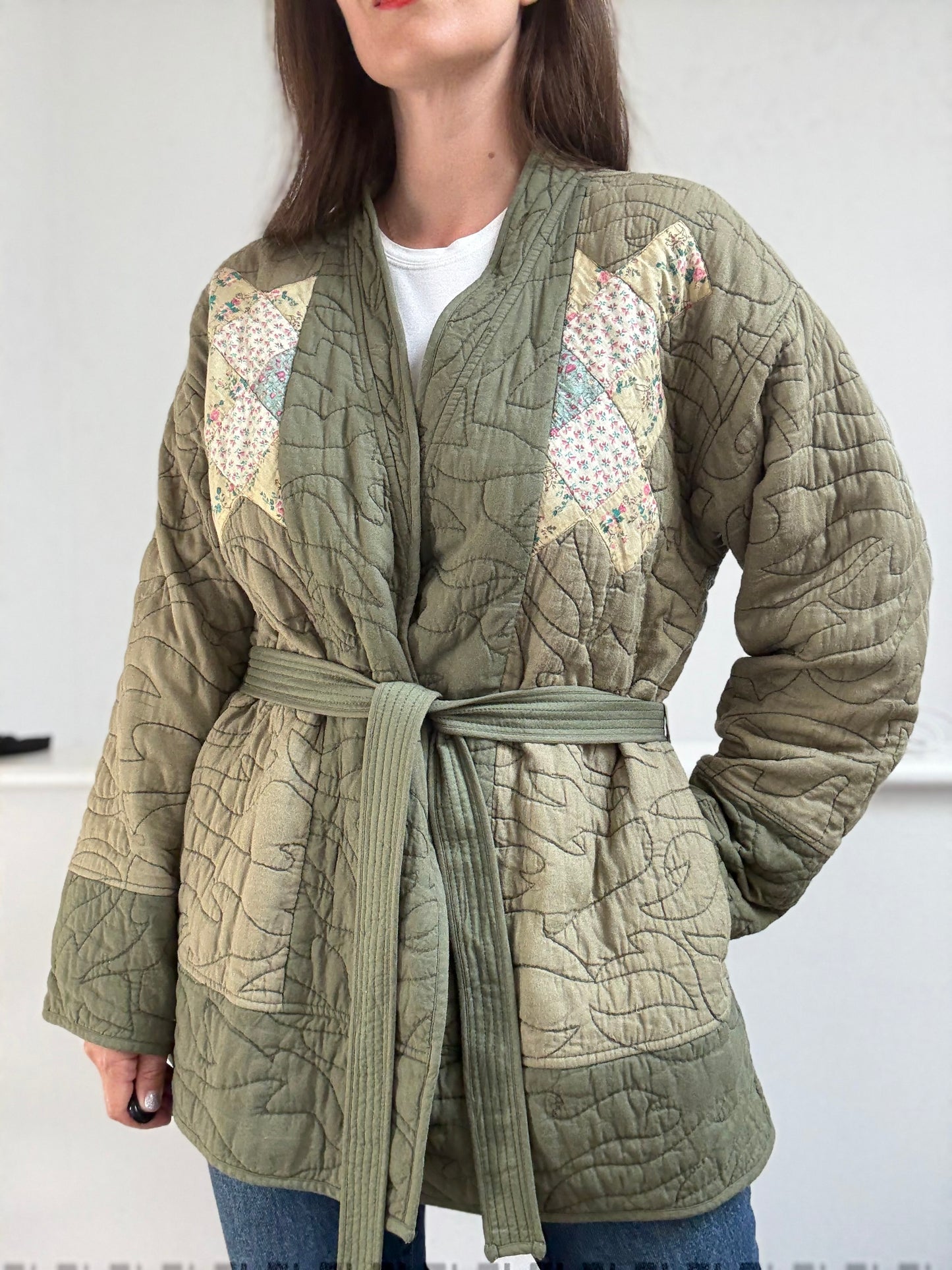 Anthro Quilted Patchwork Jacket - Size XL