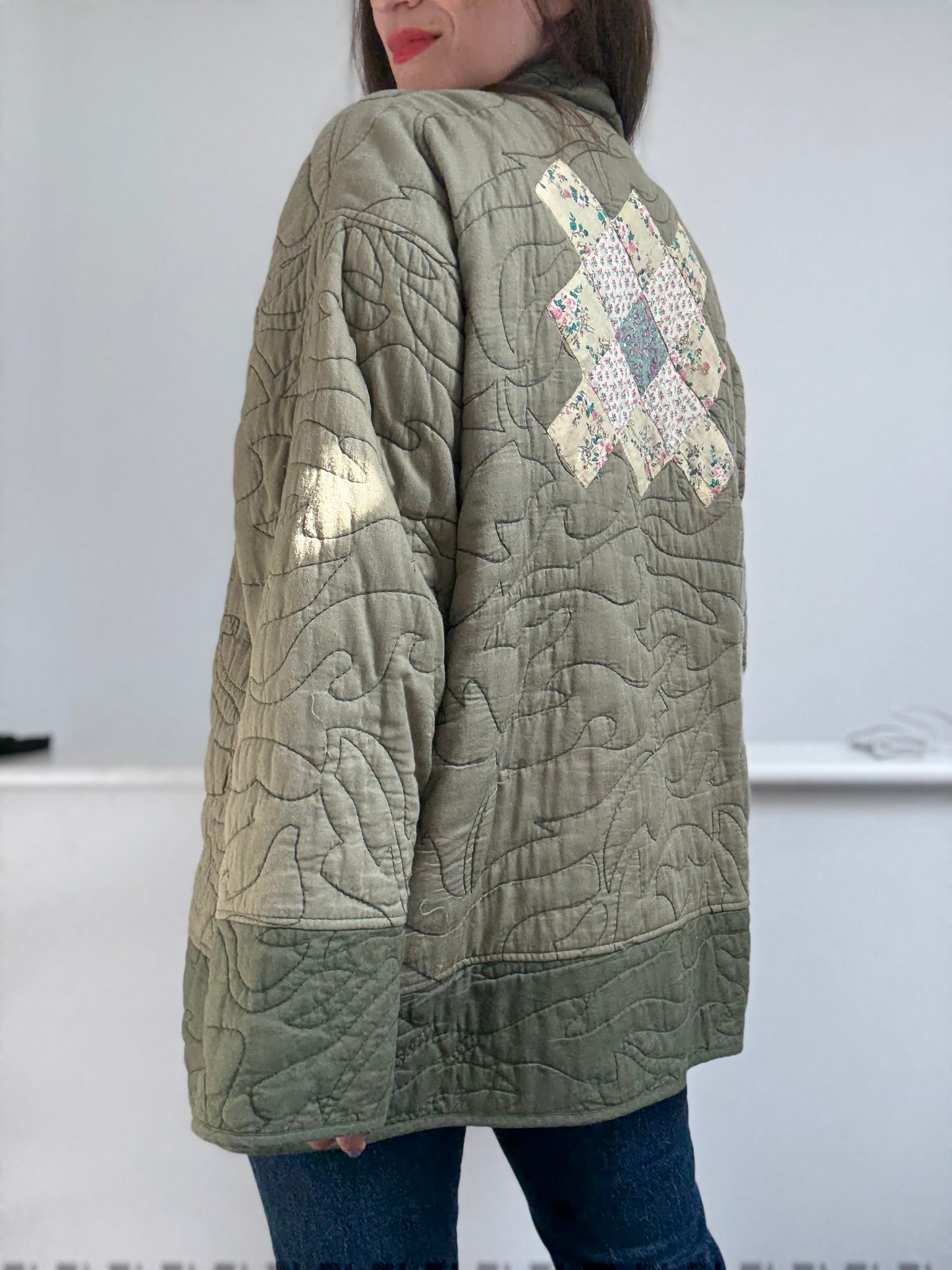 Anthro Quilted Patchwork Jacket - Size XL