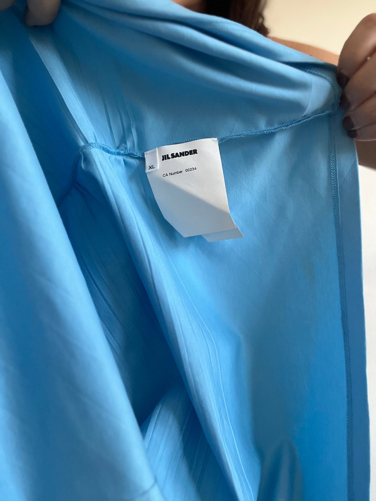 JIL SANDER Blue Detailed Tee - XL