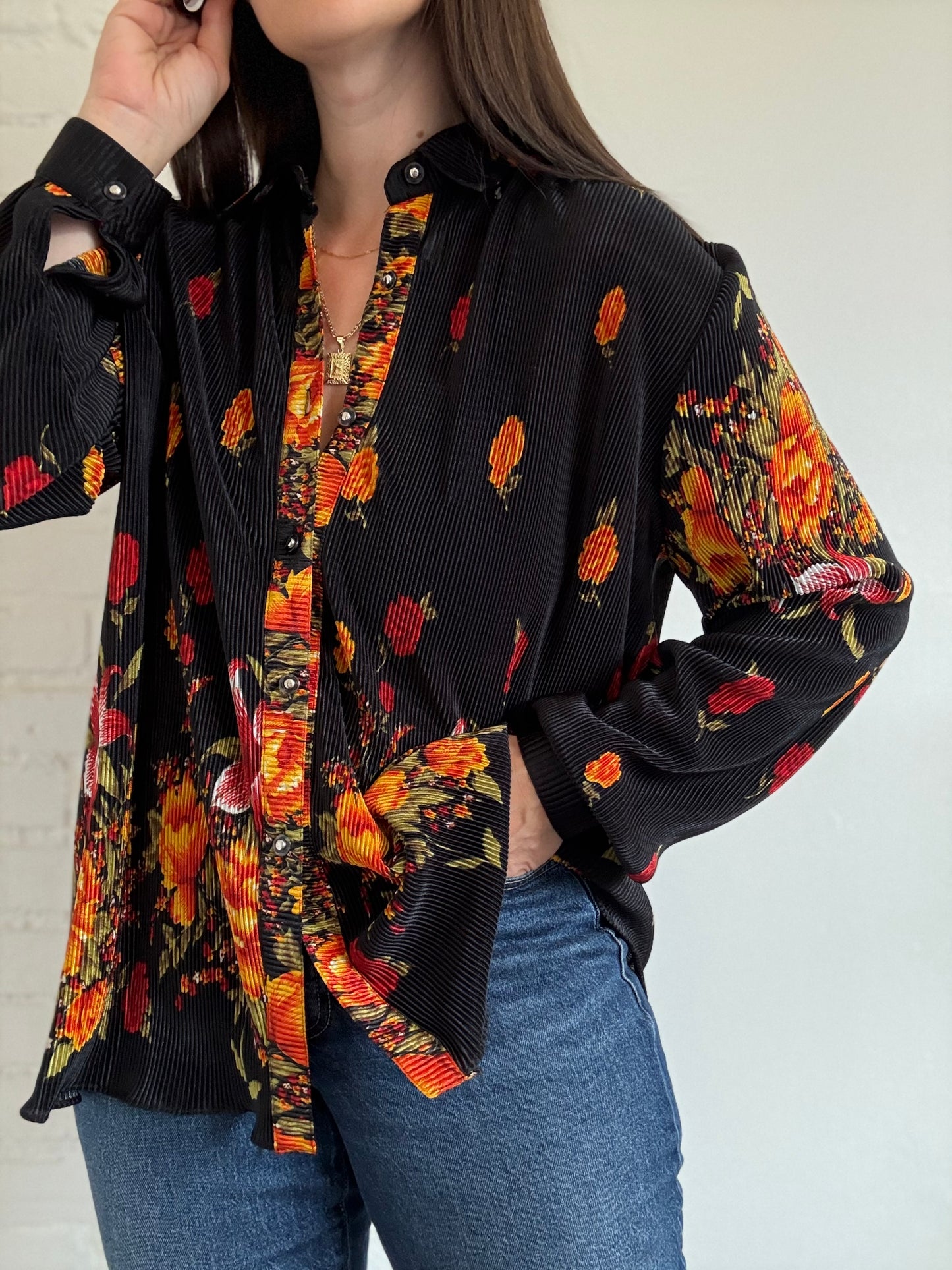 Romantic Plisse Shirt - Size XL