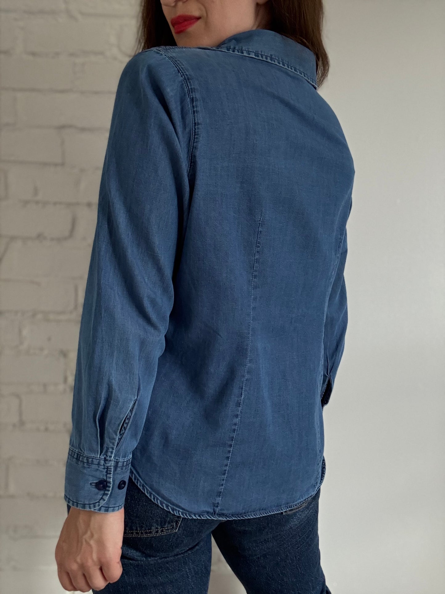 Chambray Cotton Denim Shirt - Size L