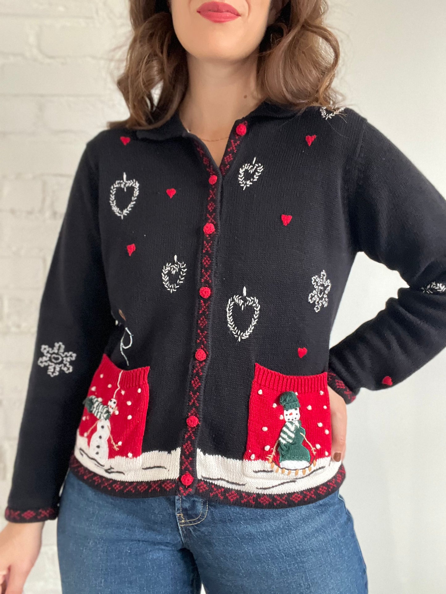 Snowman Love Holiday Sweater - M