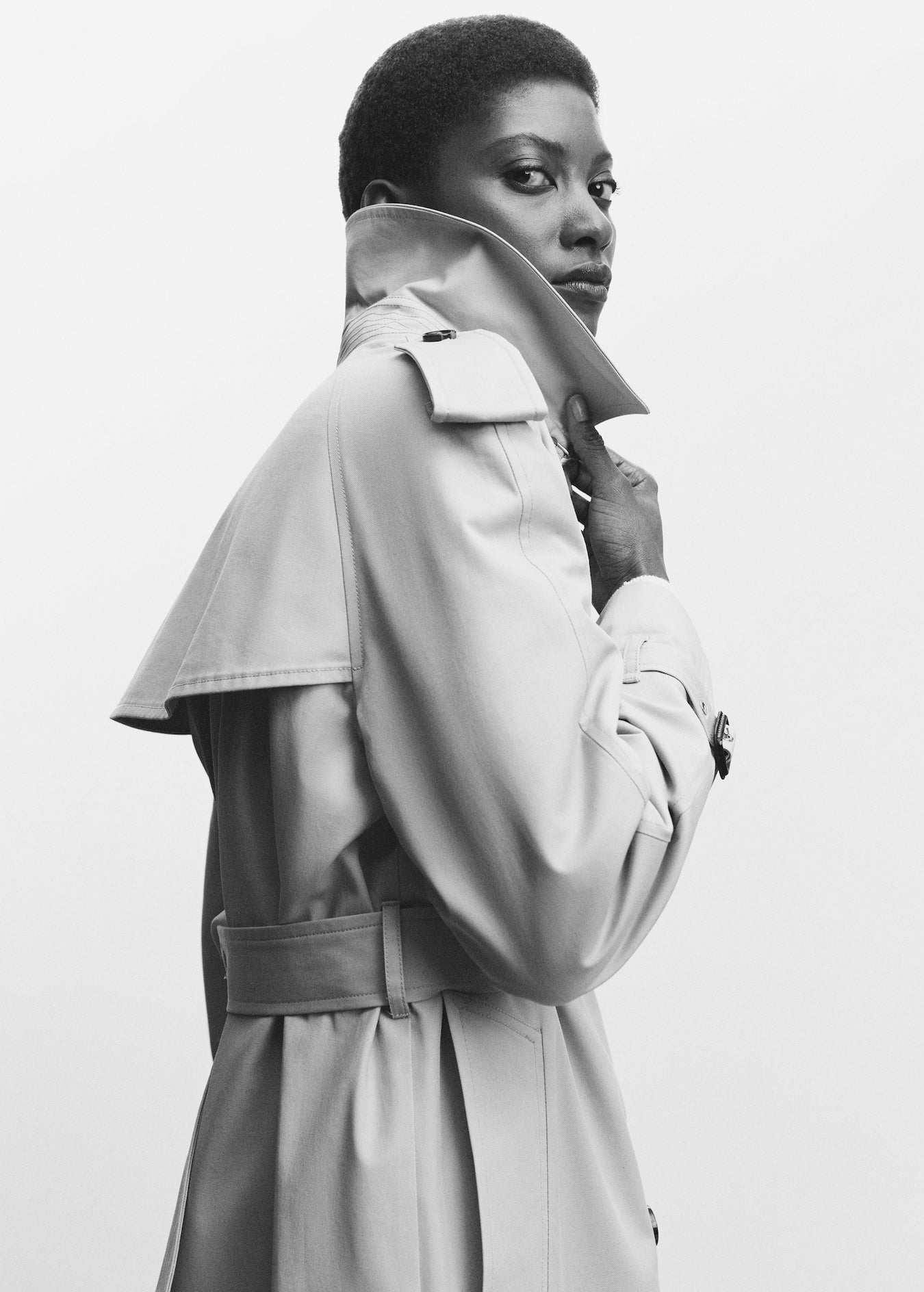 MANGO Trench Coat with Belt - Size M