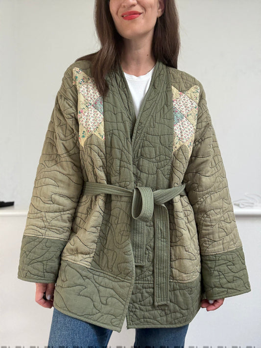 Anthro Quilted Patchwork Jacket - Size XL