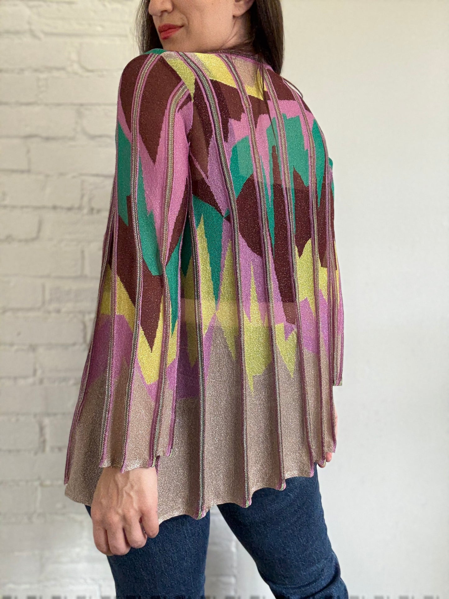 Metallic Abstract Cardigan - Size M/L