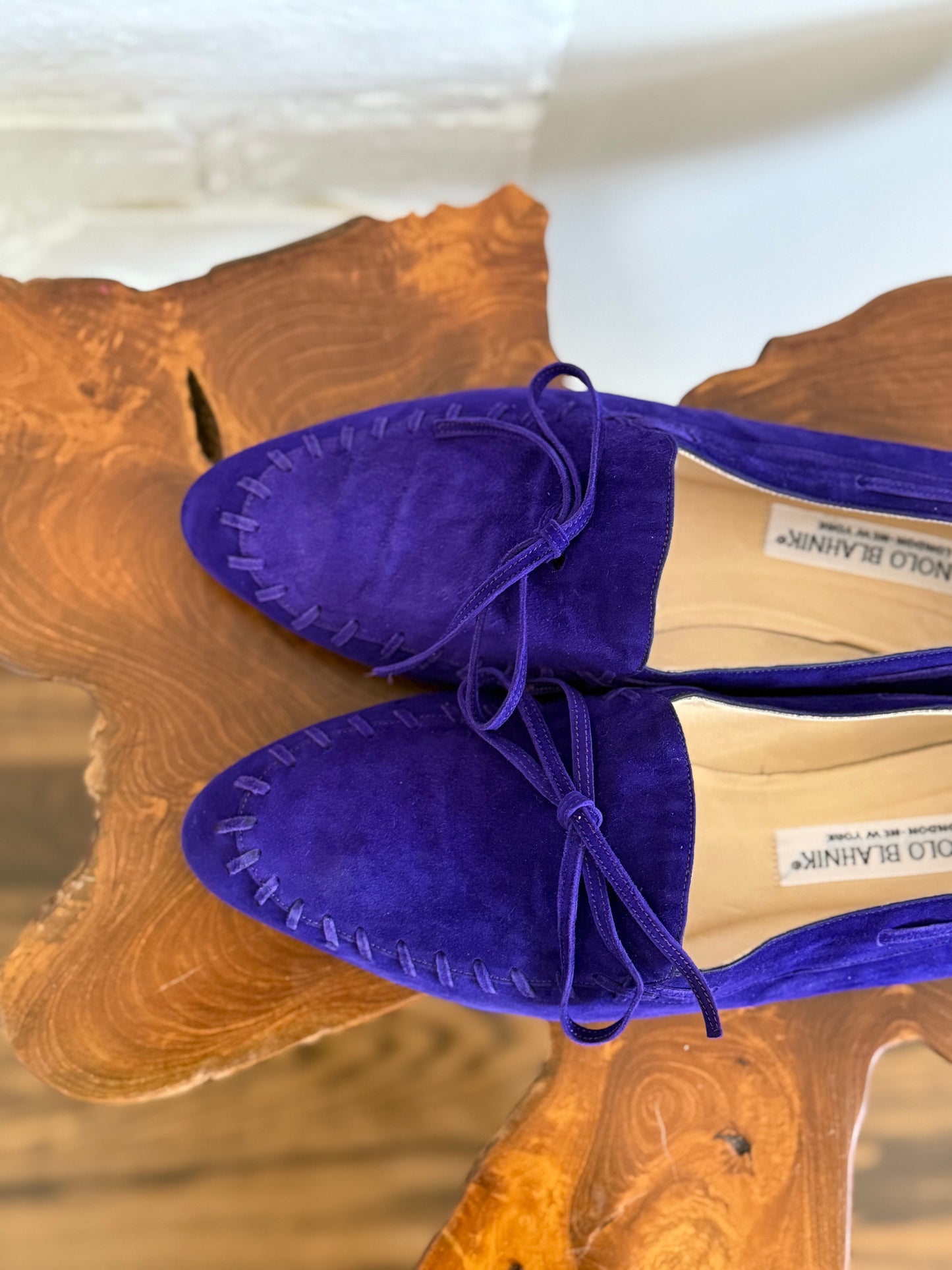 Manolo Blahnik Violet Suede Loafers - Sz. 39.5 or 9 Womens