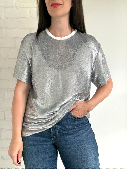 IRO Paris Sequin T-Shirt - Size S/M (Oversized)
