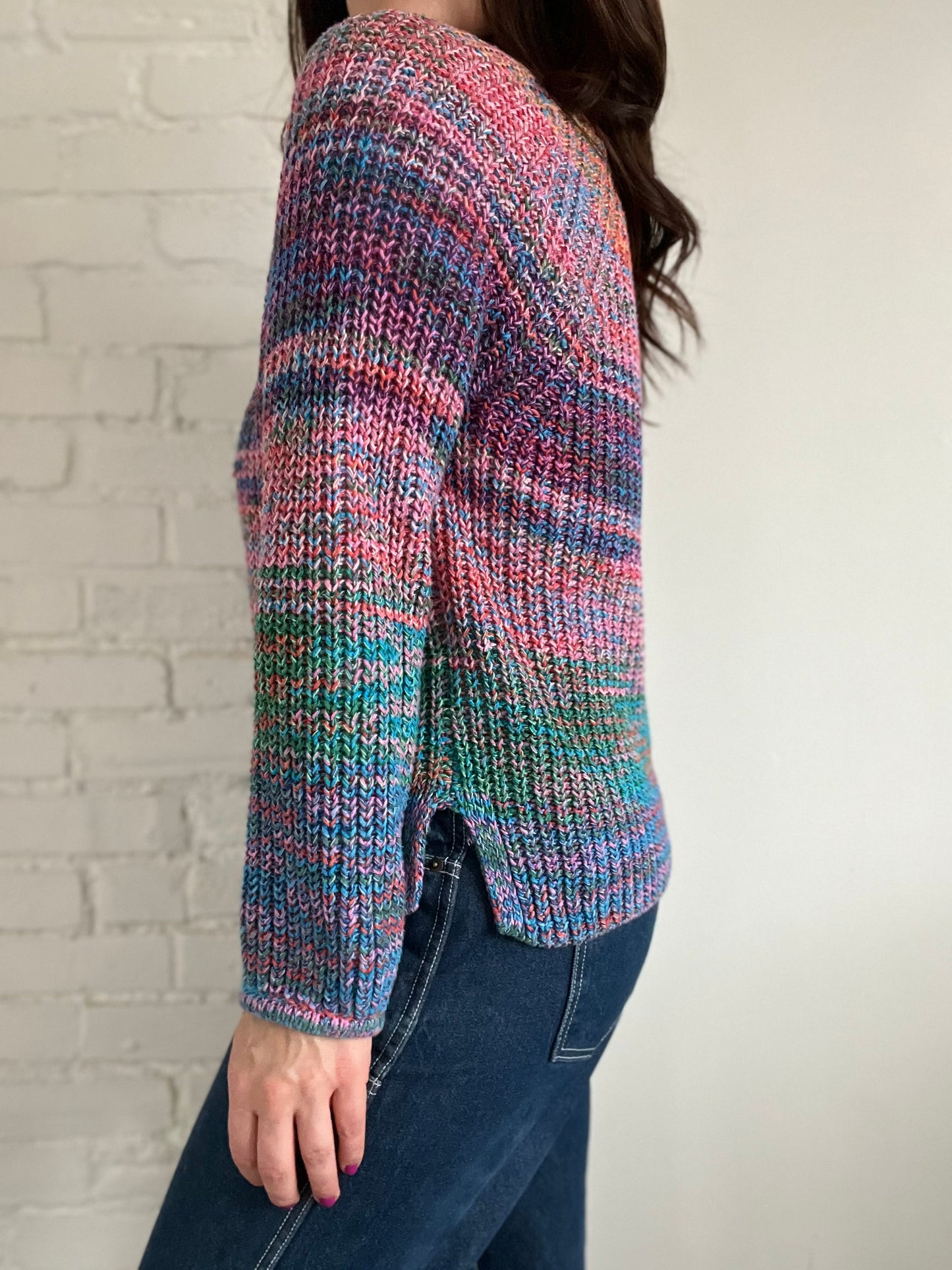 Rainbow Marled Sweater - Size XS (Oversized)