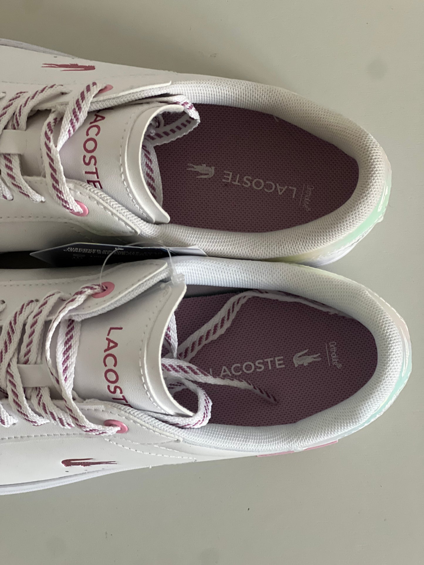 Lacoste Powercourt Leather Trainers - Size 8 Womens