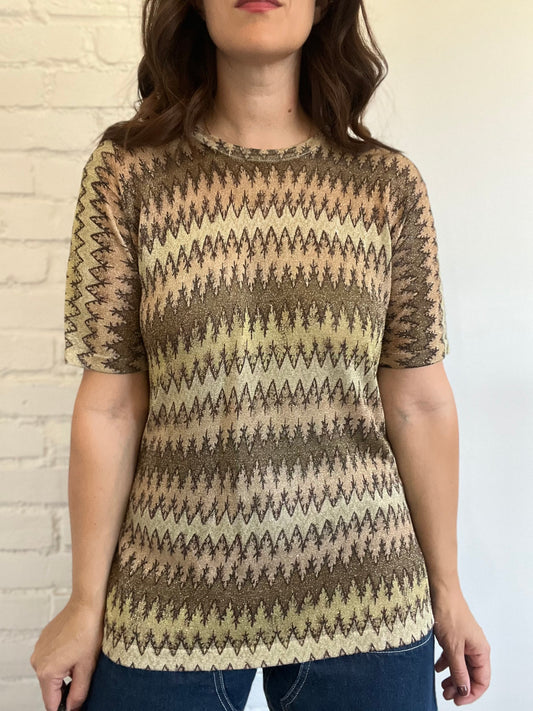 Metallic Dust Knit Shirt - Size M/L