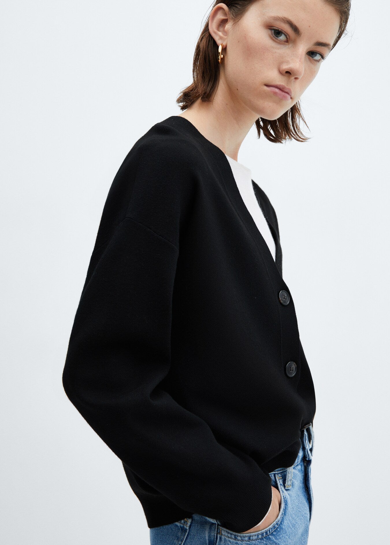 Mango Button Knit Cardigan - Size S