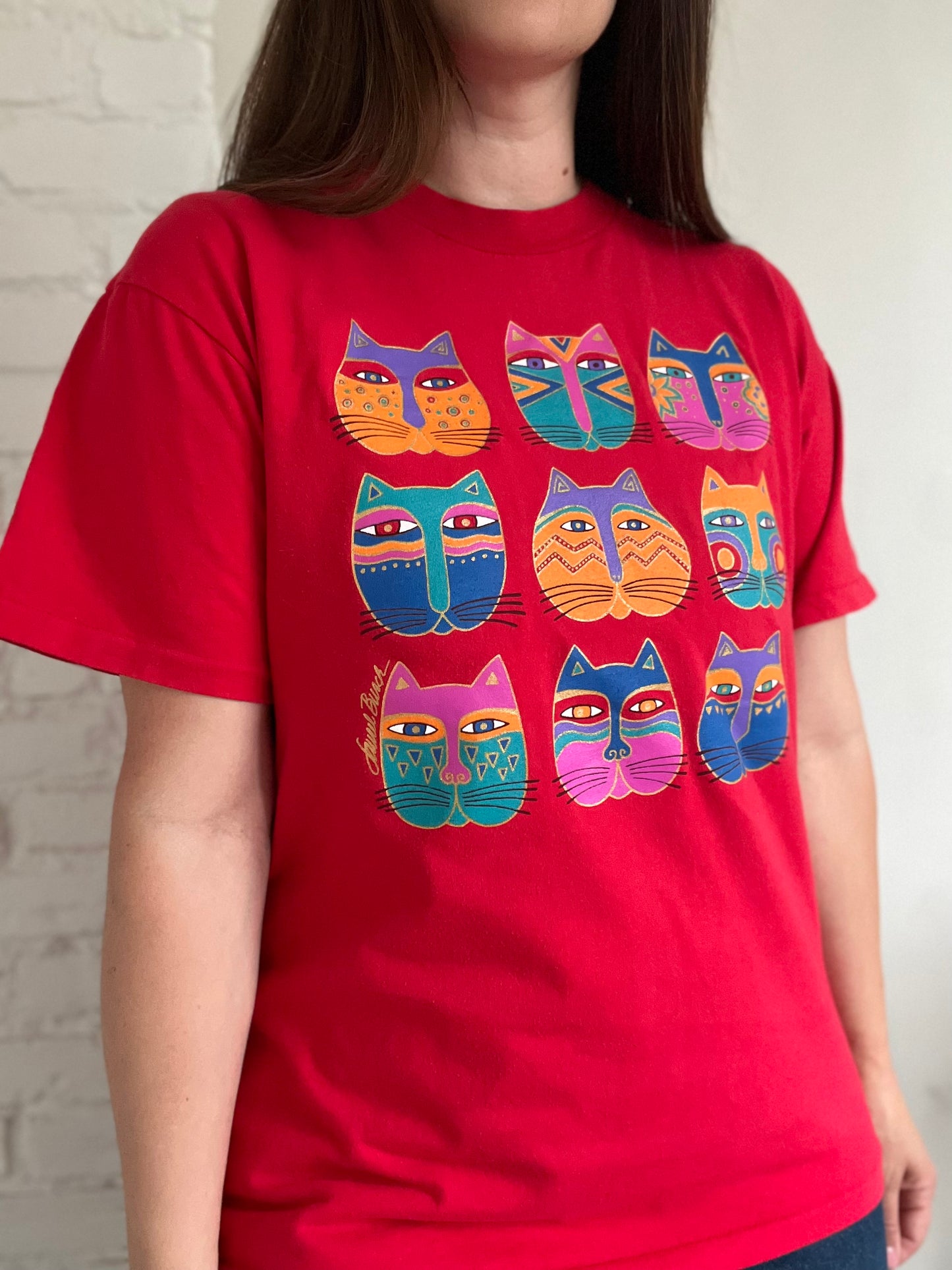 90s Laurel Burch Cat Lovers T-Shirt - Size L