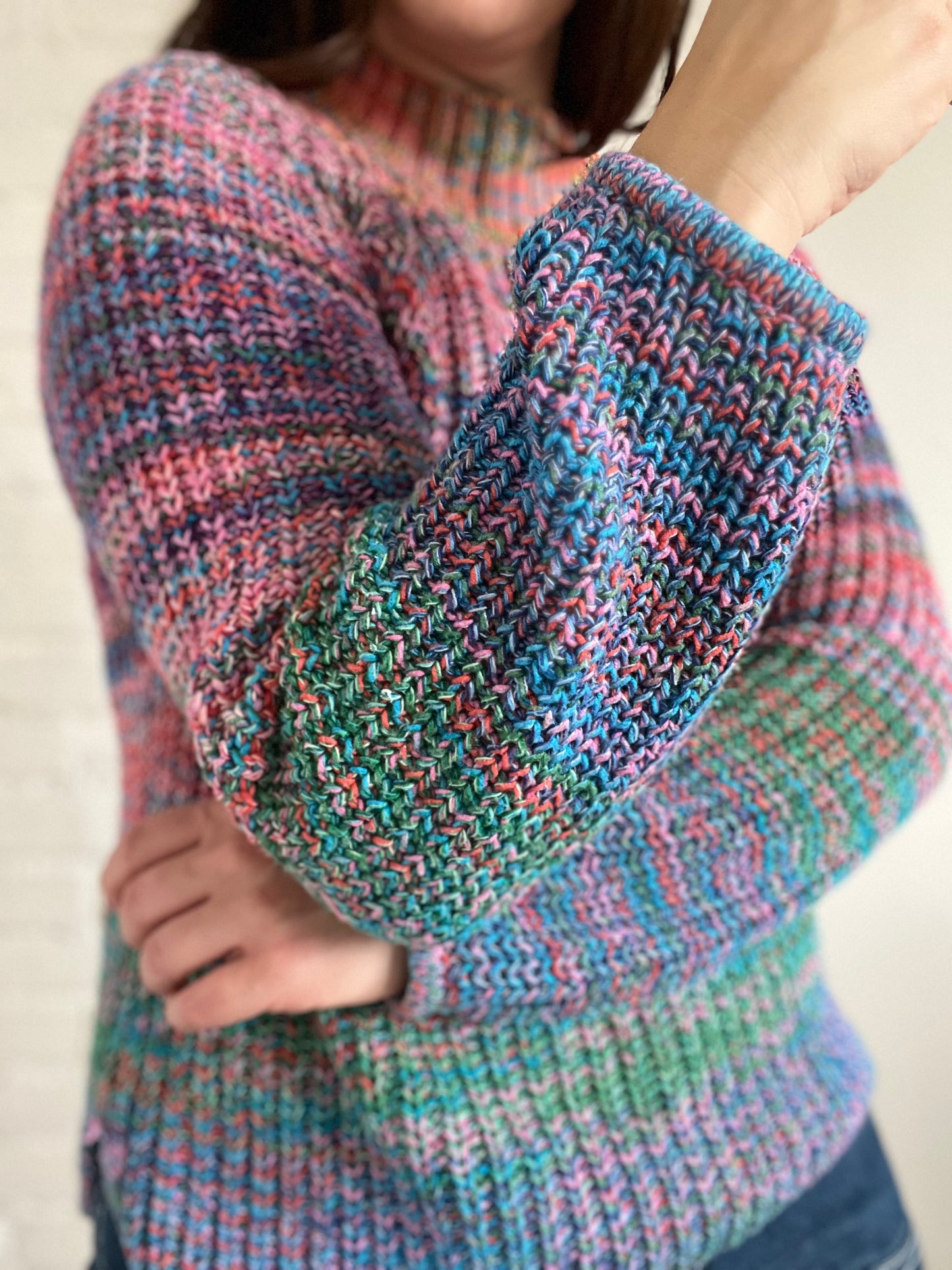 Rainbow Marled Sweater - Size XS (Oversized)