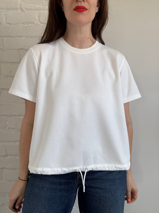 Double Knit White Tee - Sz. XL