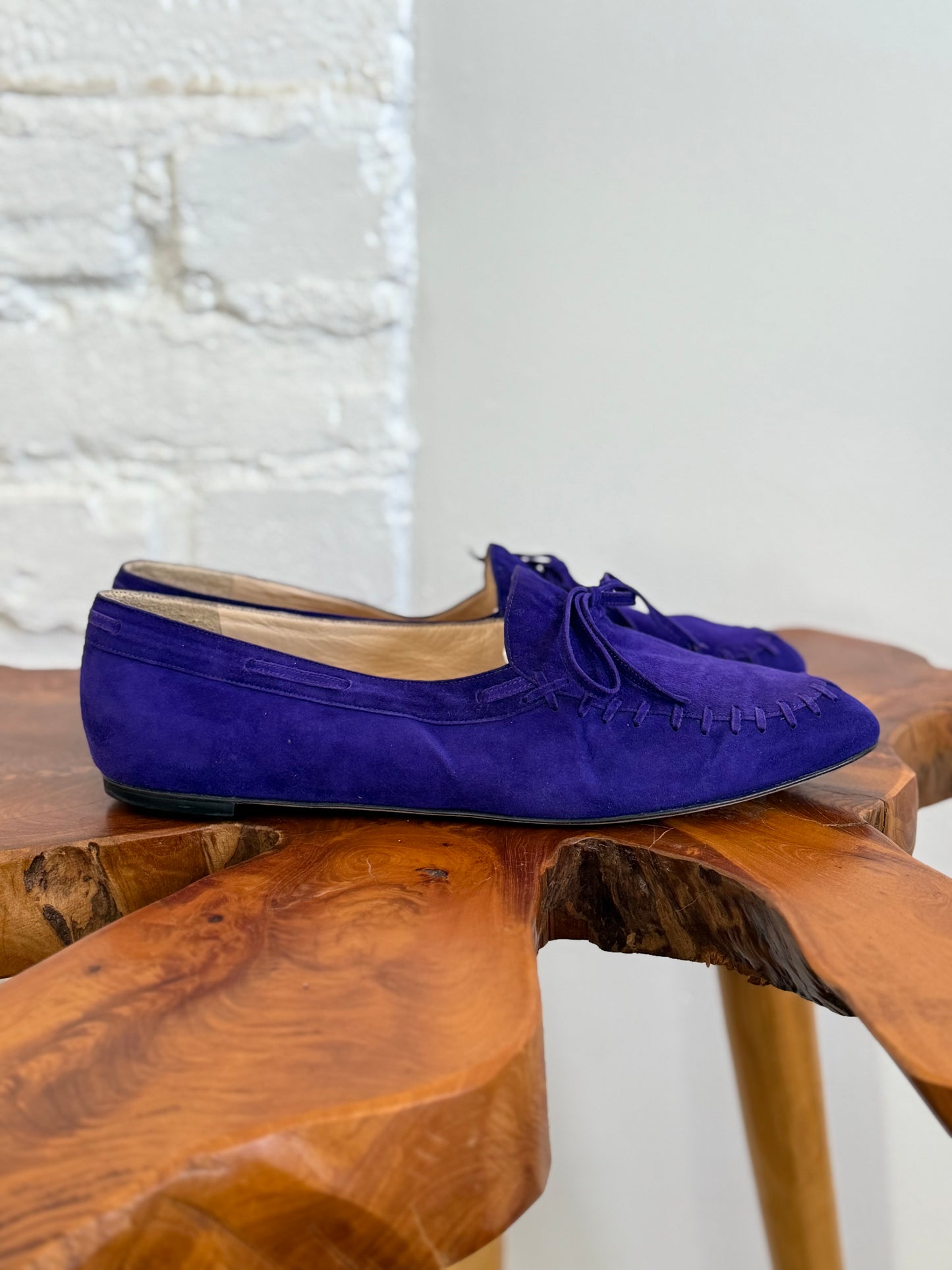 Manolo Blahnik Violet Suede Loafers - Sz. 39.5 or 9 Womens