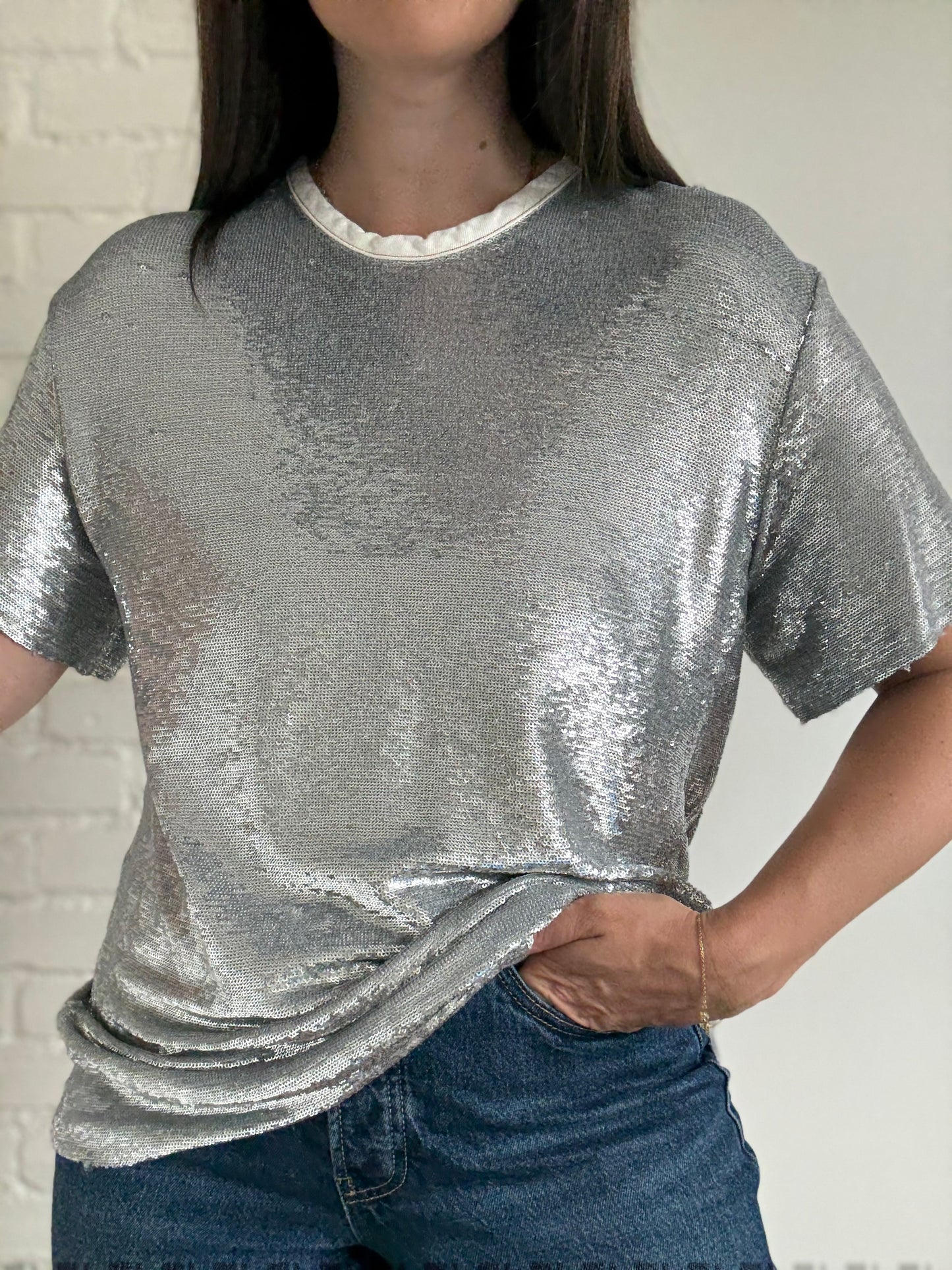 IRO Paris Sequin T-Shirt - Size S/M (Oversized)